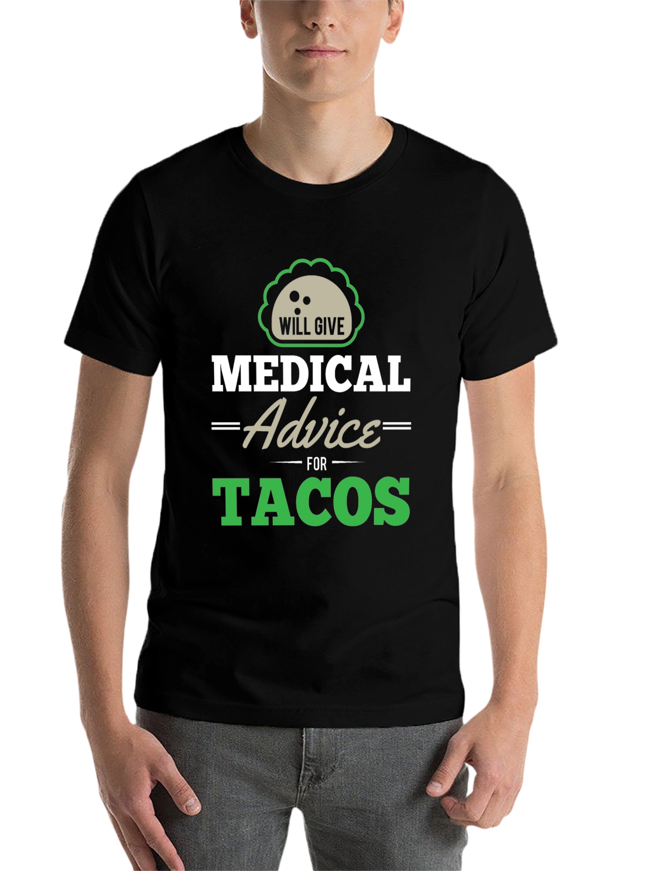 Black Medical Advice For Tacos Graphic Tee view 7