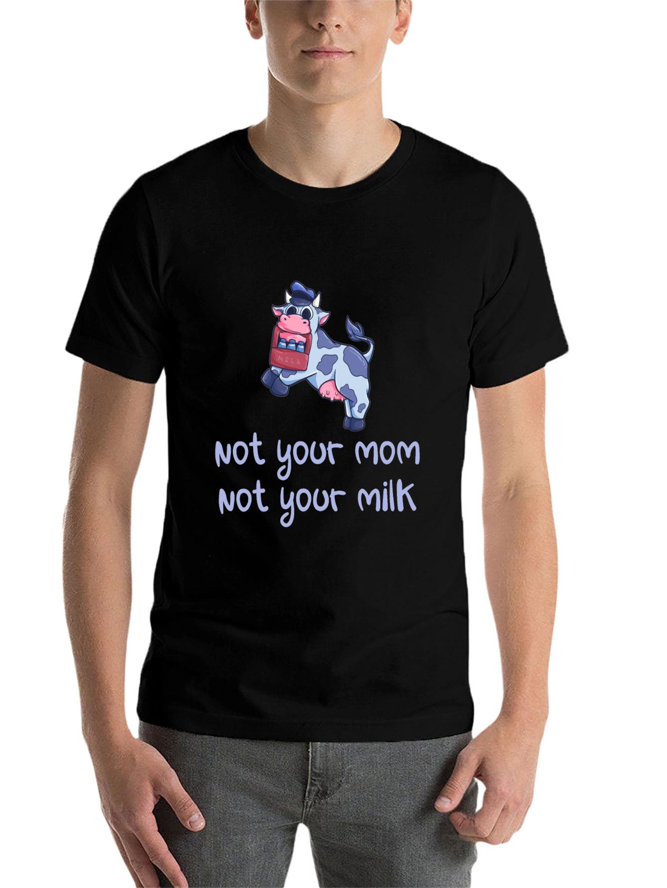 Black Not Your Mom, Not Your Milk Vegan T-Shirt view 7