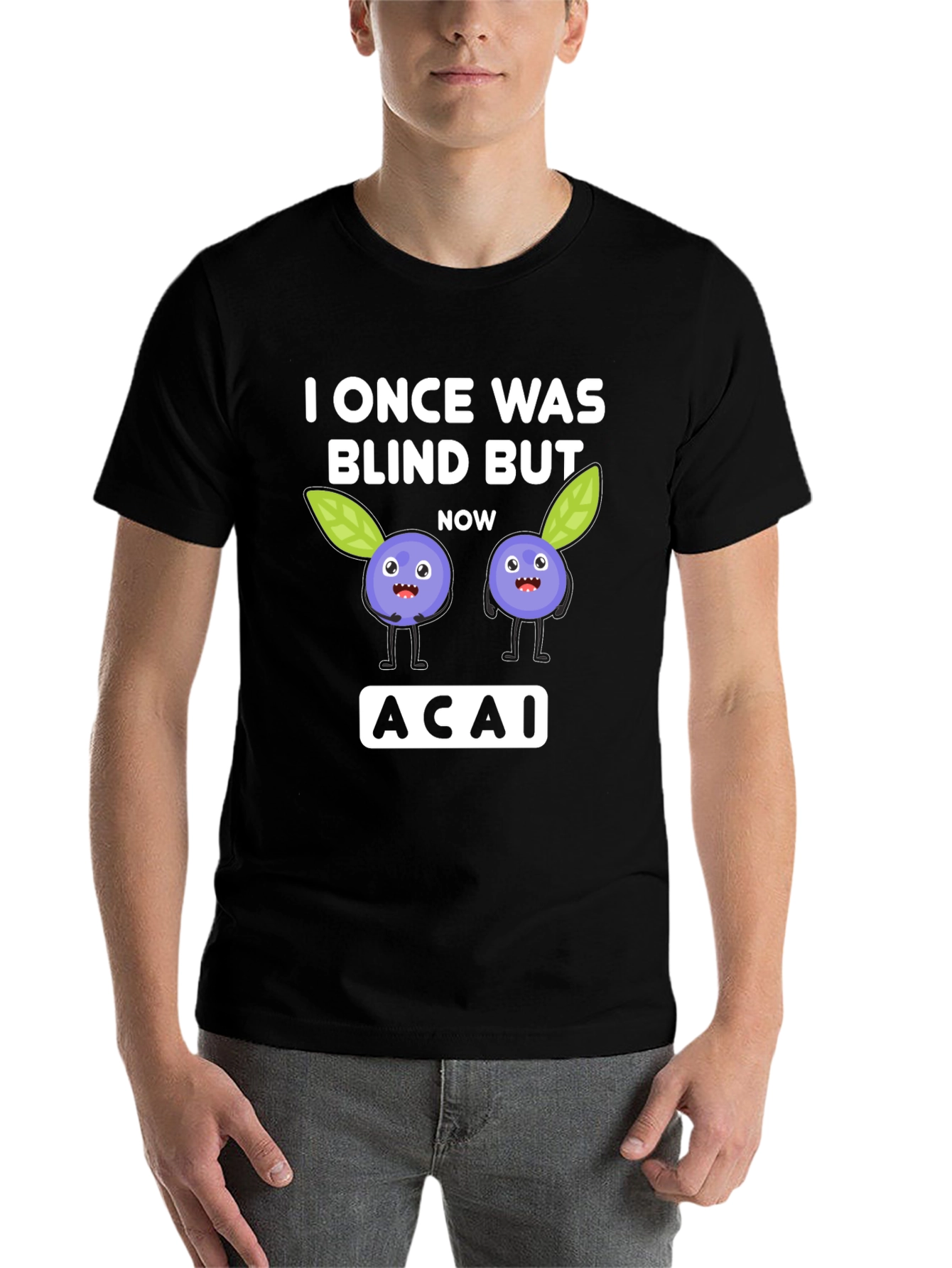 Black I Once Was Blind But Now Acai T-Shirt view 7