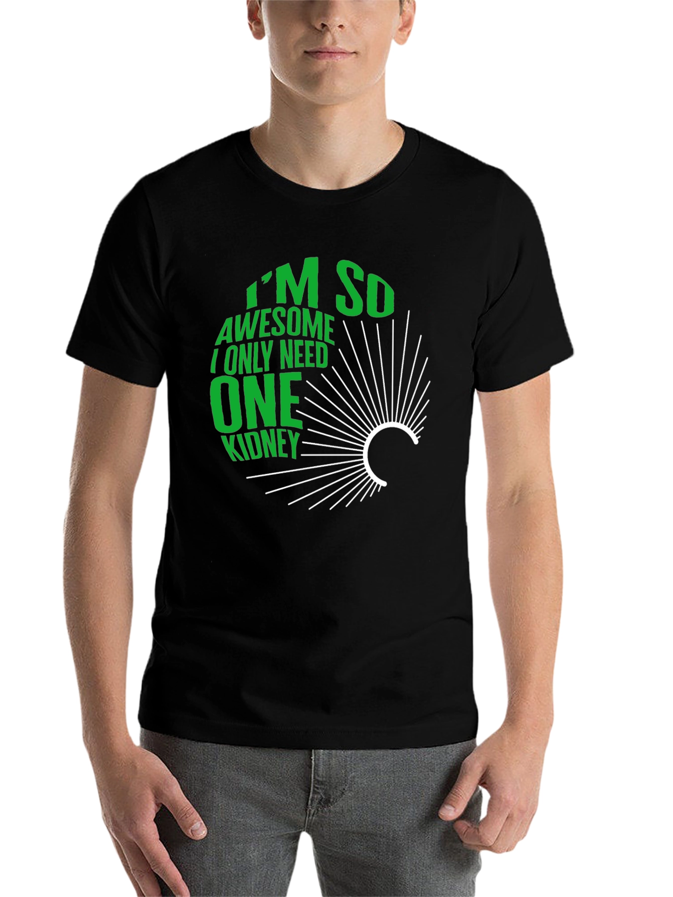 Black I'm So Awesome One Kidney T-Shirt view 7