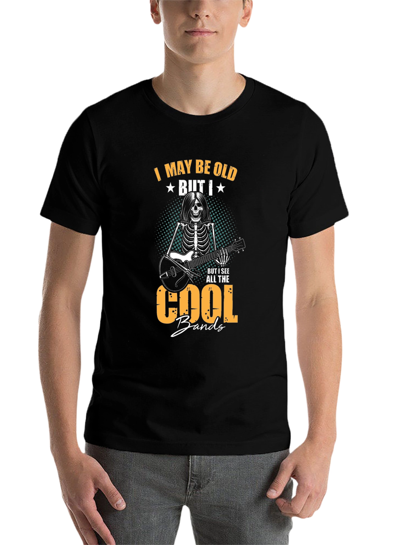 Black I May Be Old But I See All the Cool Bands T-Shirt view 7