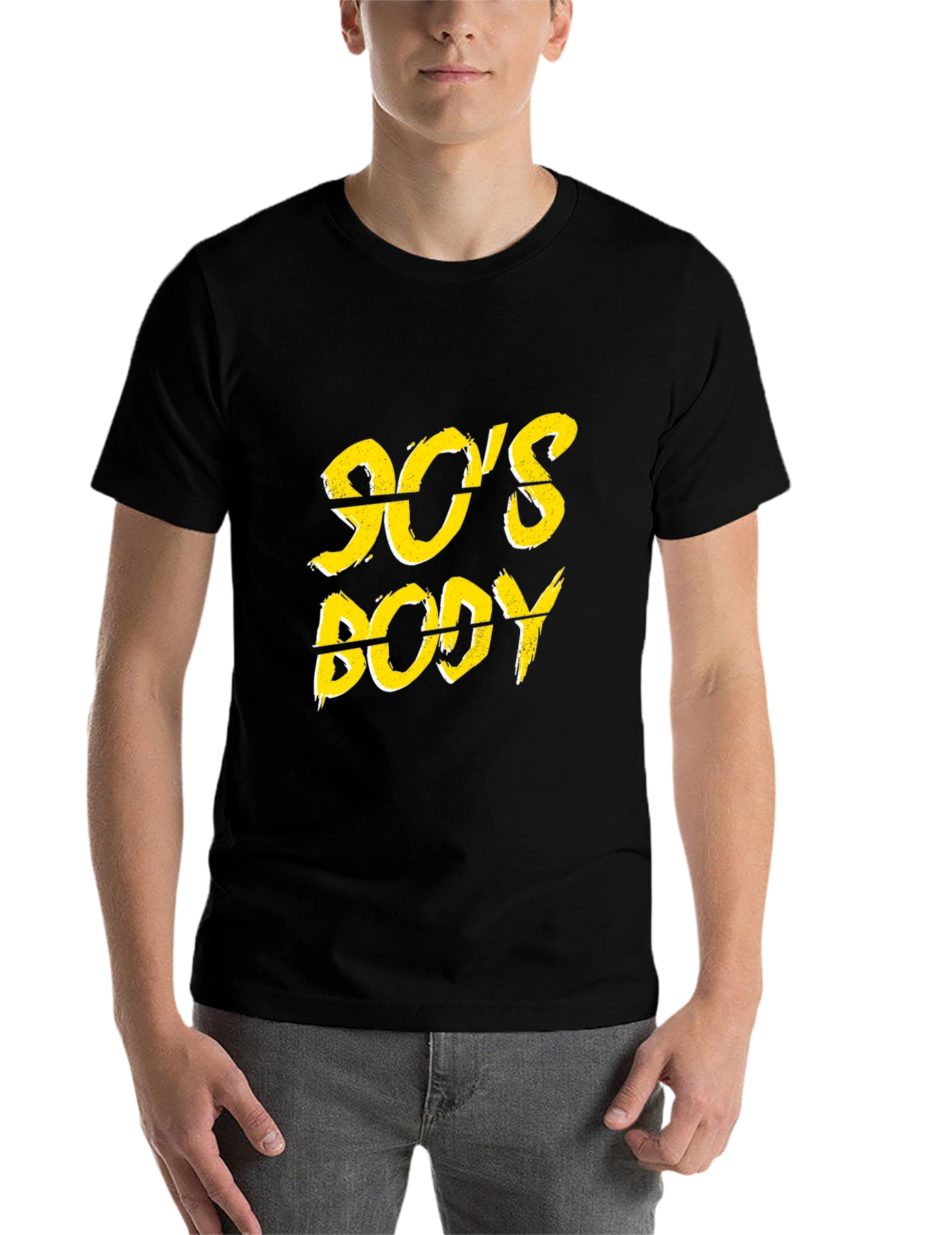 Black 90's Body Graphic Print Black T-Shirt view 7