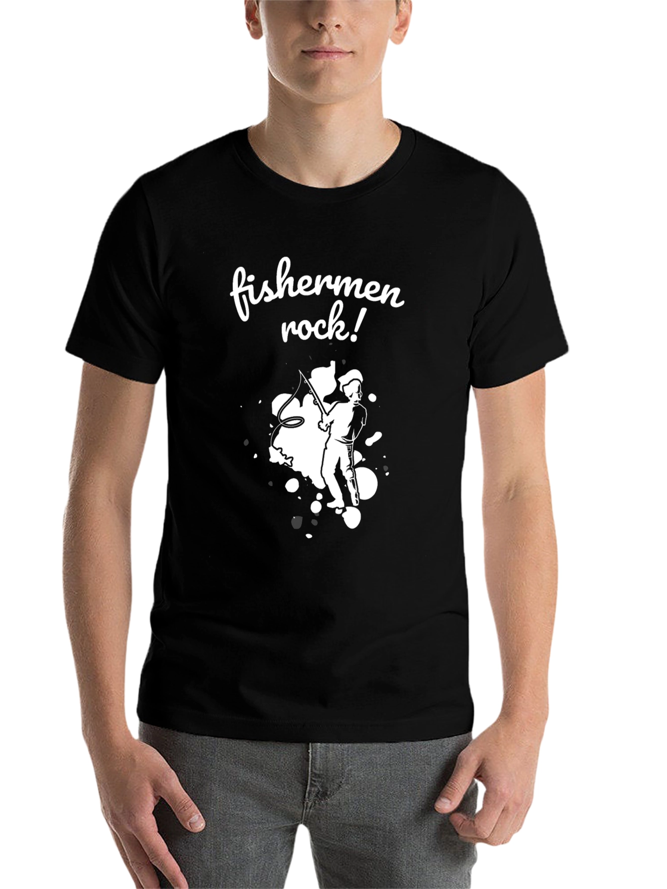 Fishermen Rock Graphic T-Shirt - Black - 7
