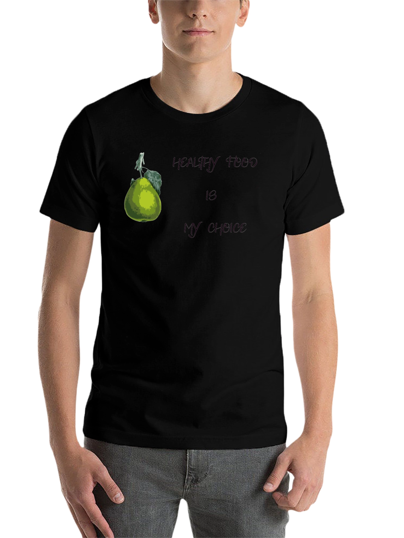 Black Healthy Food Choice Black T-Shirt view 7