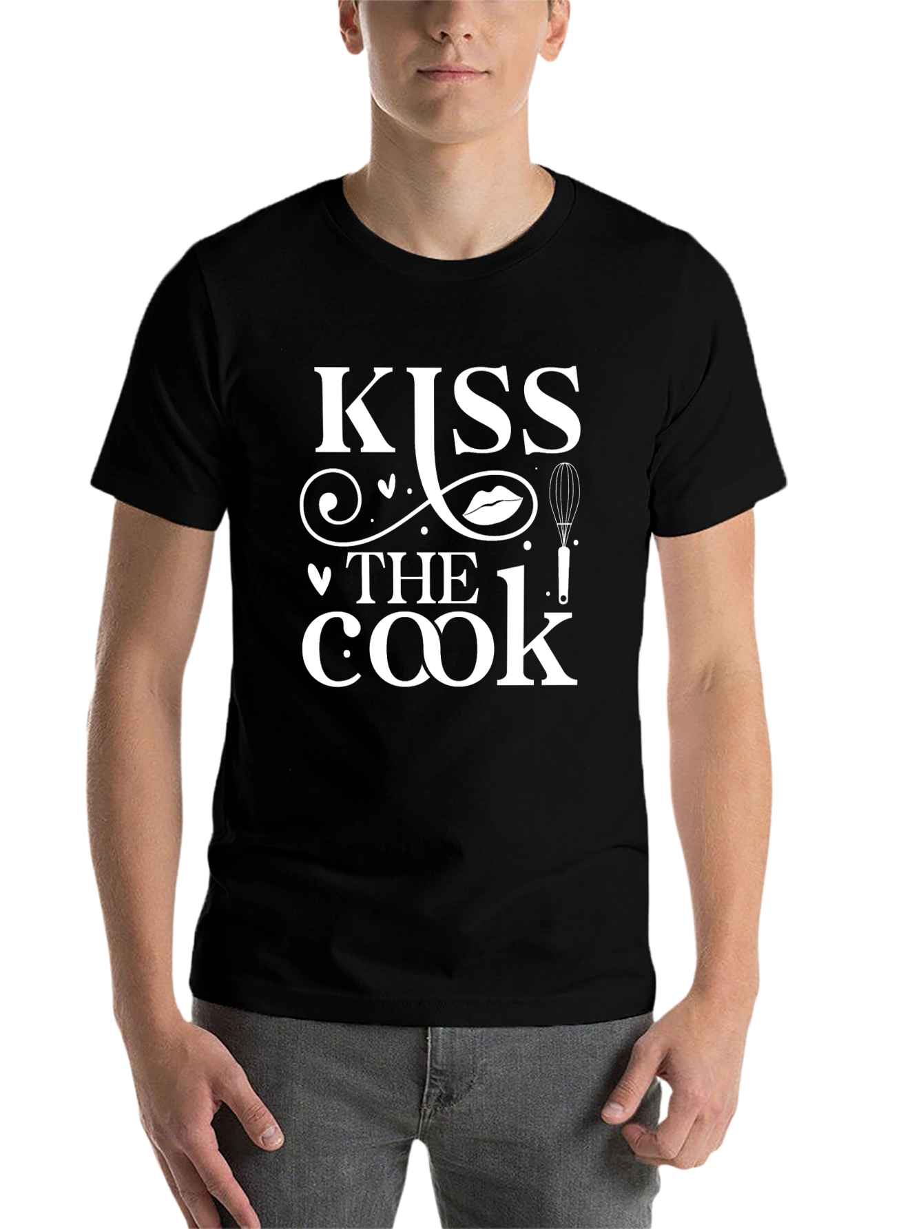 Black Kiss The Cook T-Shirt - Funny Kitchen Apparel view 7