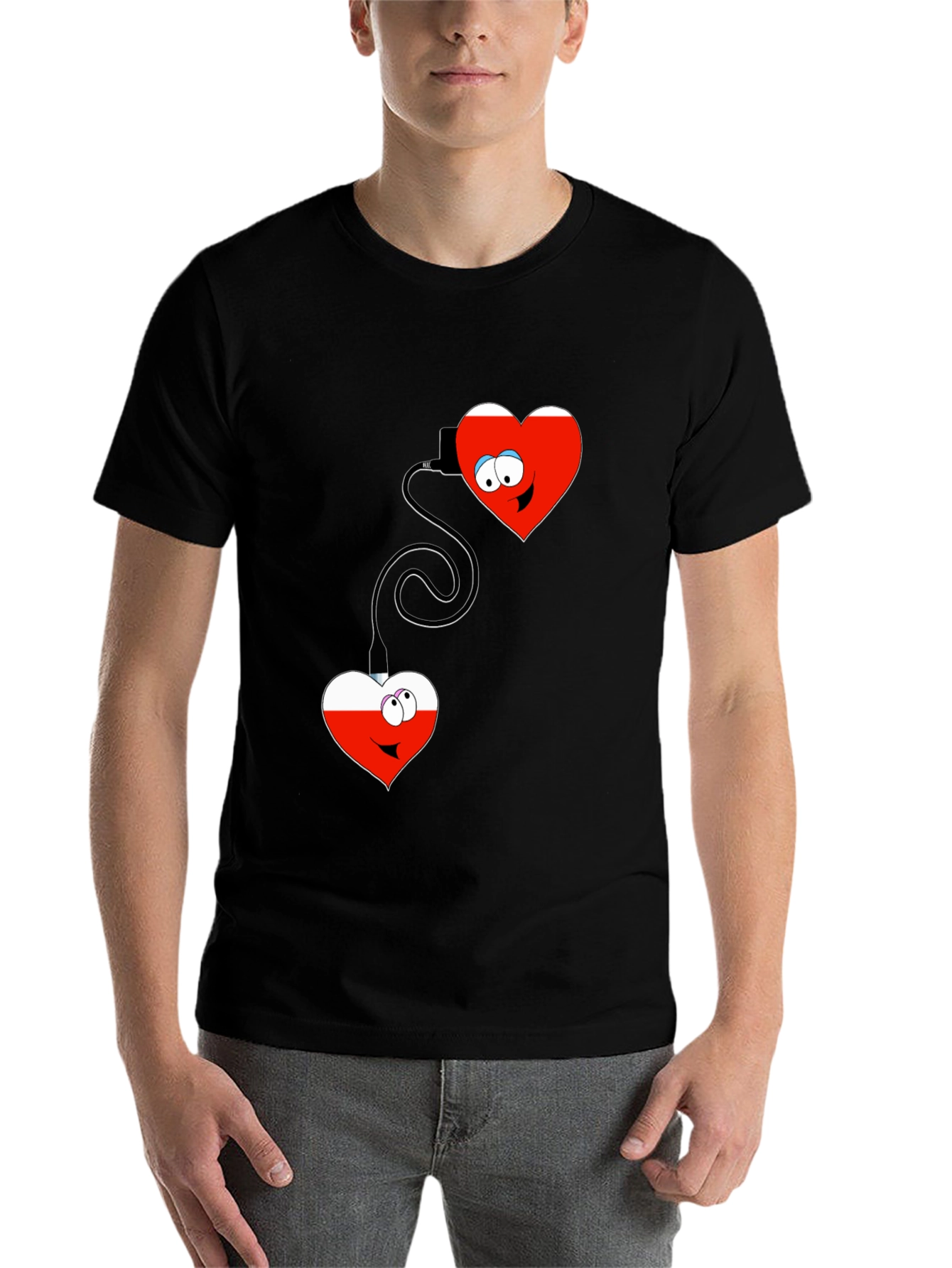 Black Connected Hearts Graphic T-Shirt view 7