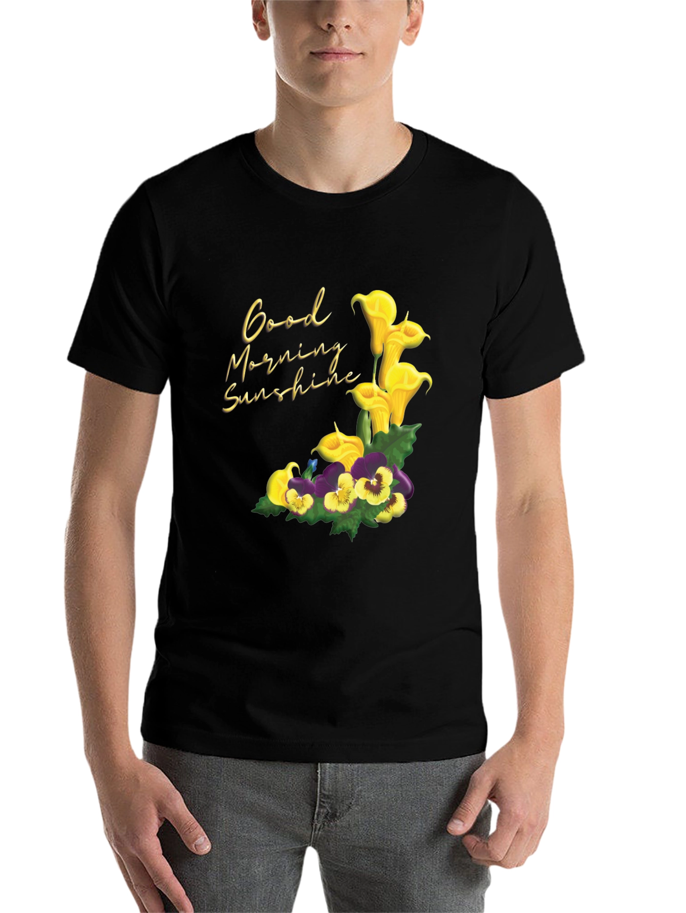 Black Sunshine Floral Graphic Tee view 7