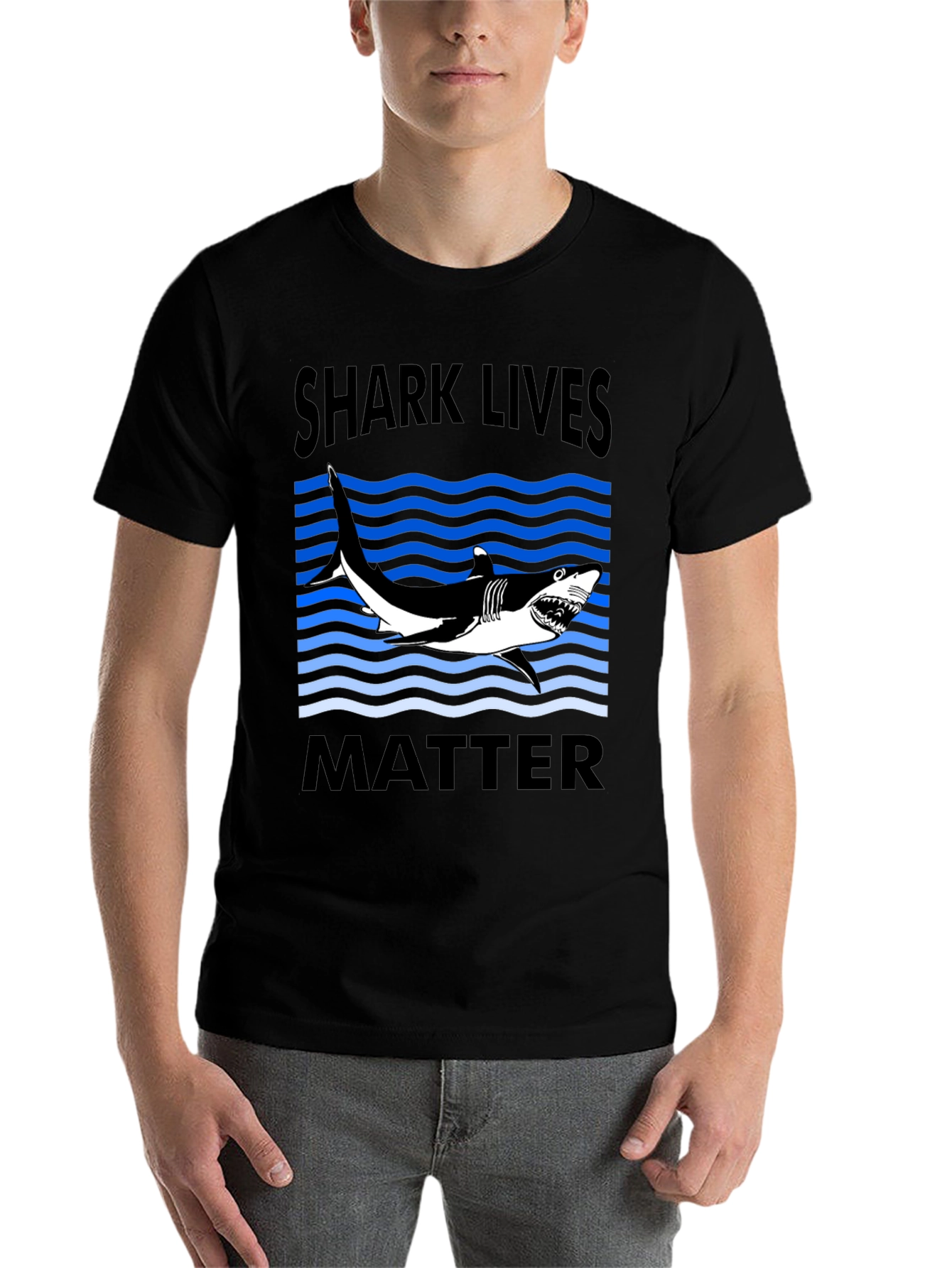 Black Shark Lives Matter Graphic T-Shirt view 7