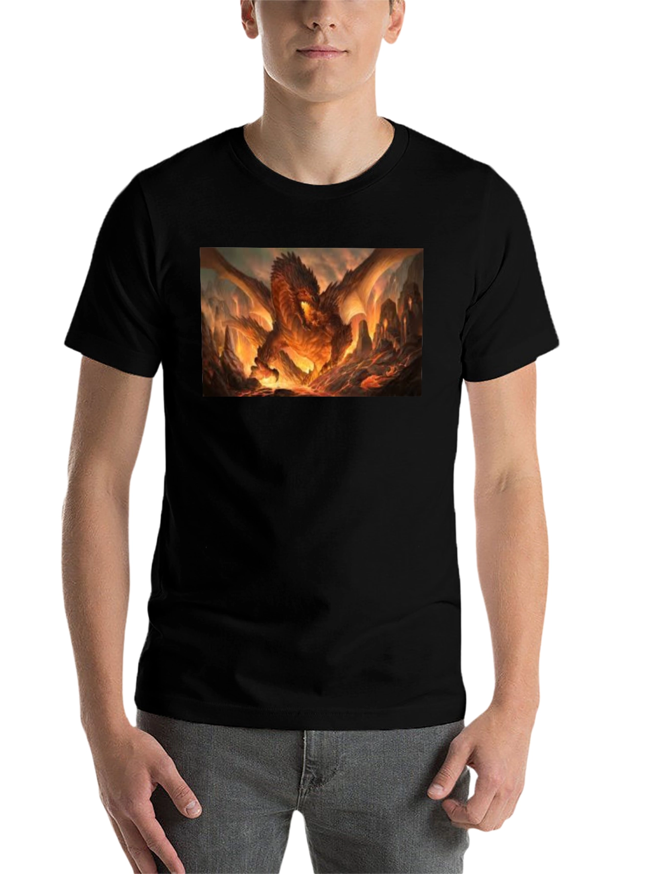 Black Fiery Dragon T-Shirt - Unleash the Beast Within! view 7