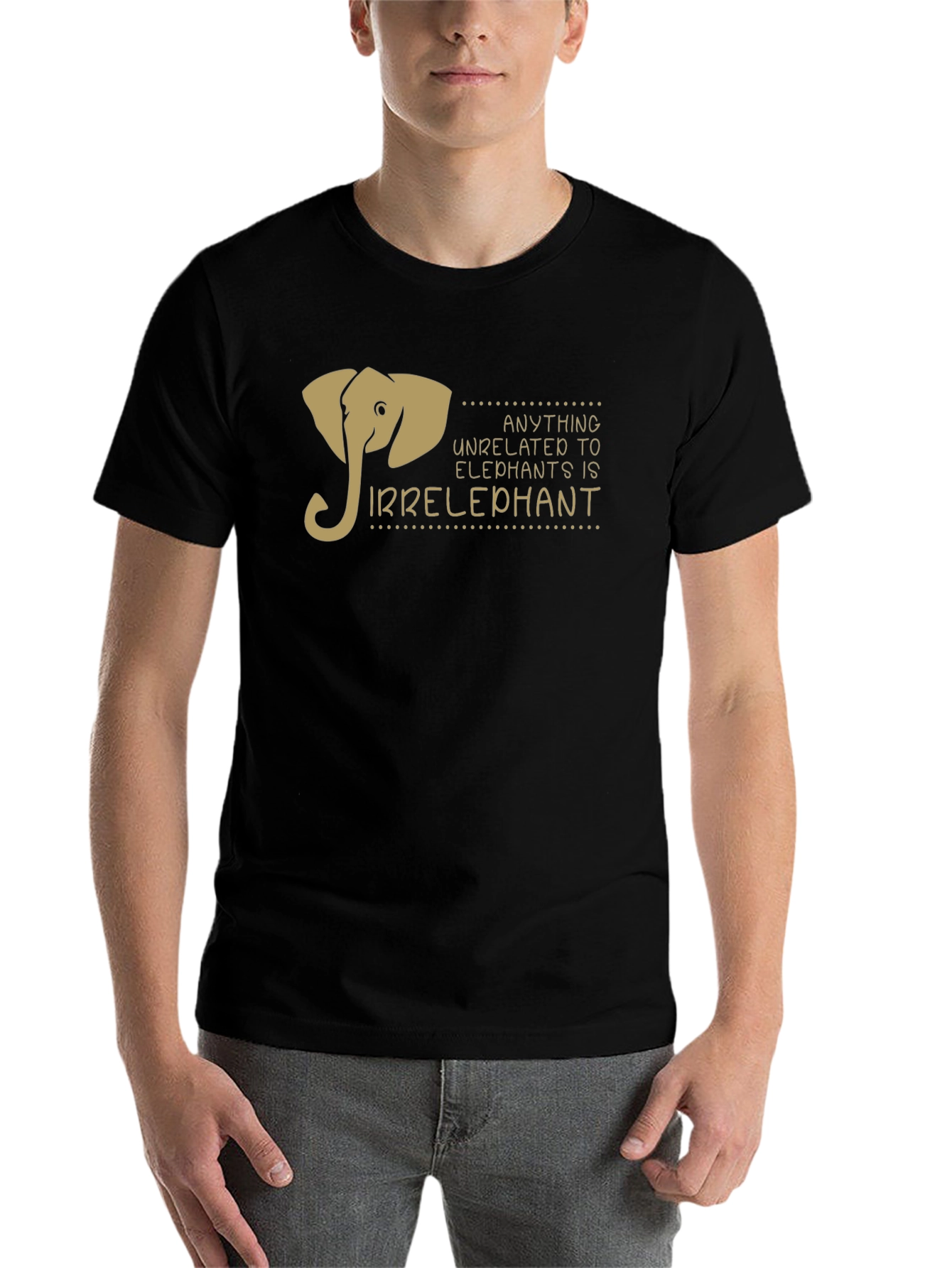 Black Irrelephant Graphic T-Shirt - Funny Elephant Design view 7