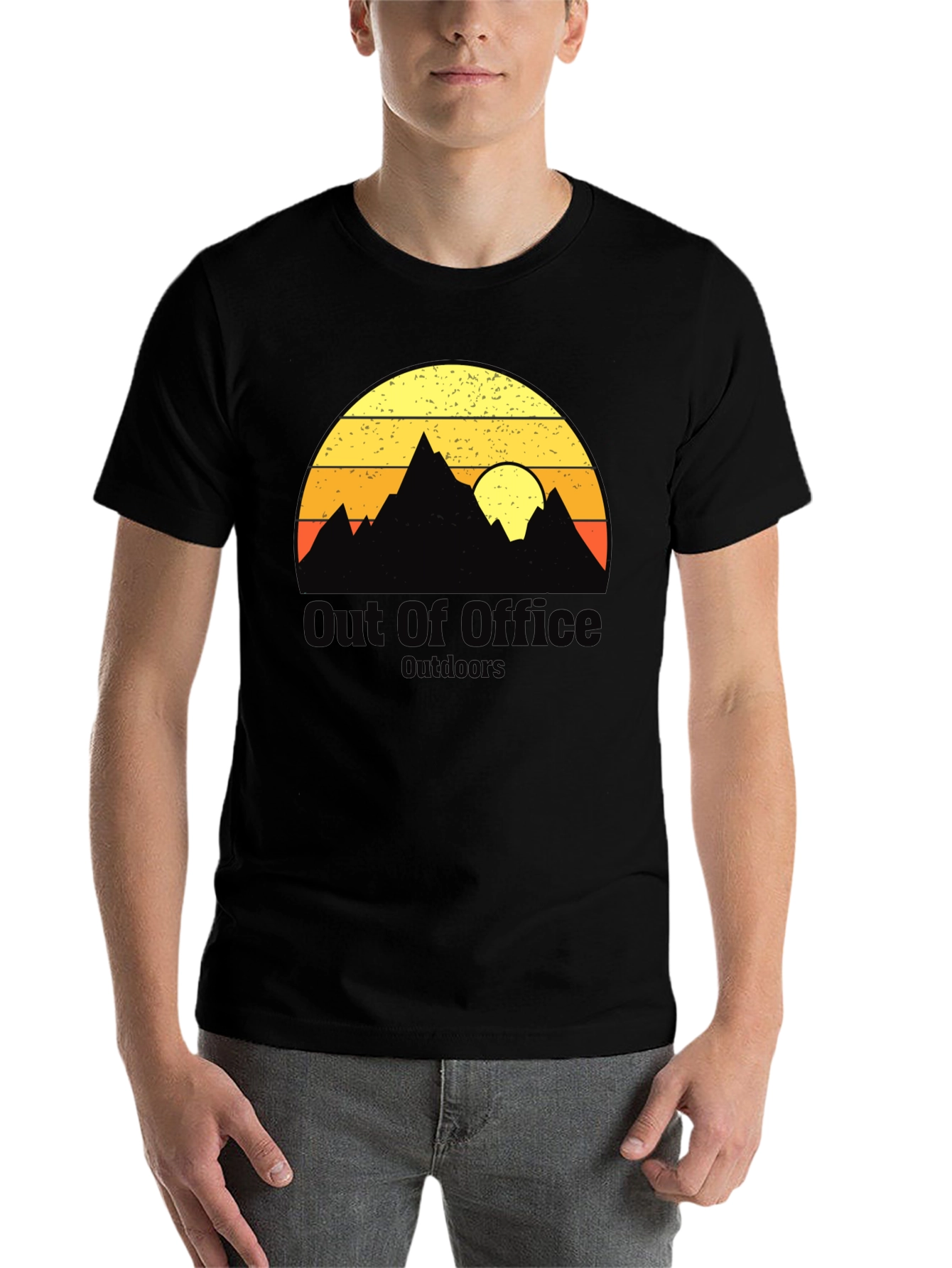 Black Out of Office Outdoors Graphic T-Shirt view 7