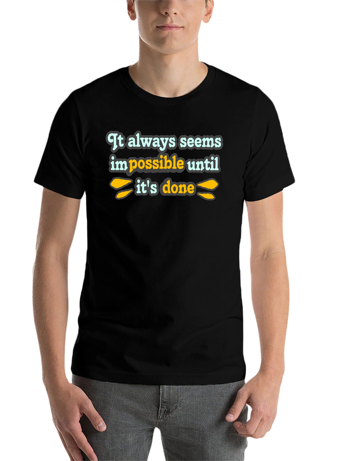 Black Inspirational Quote T-Shirt - Black view 7