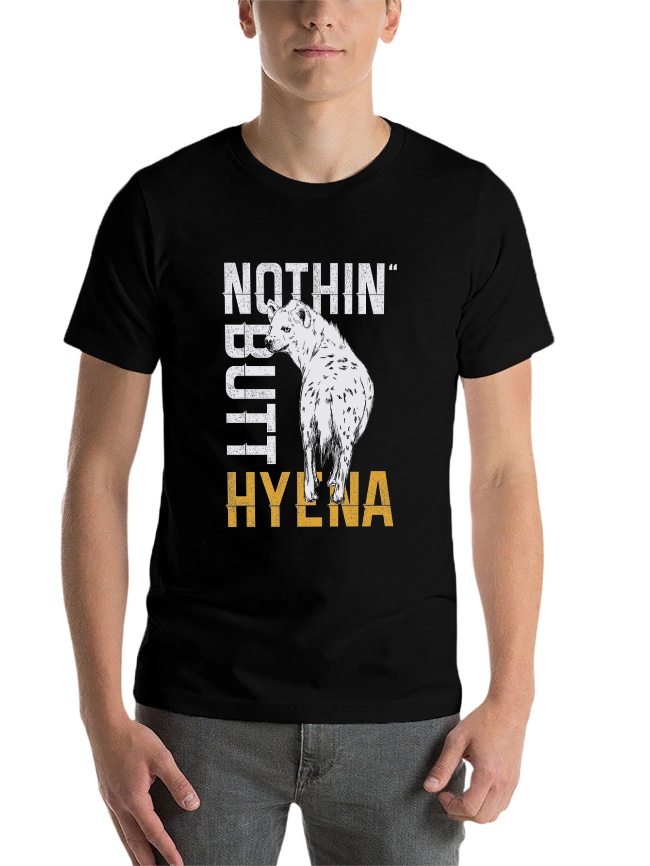 Black Nothin' Butt Hyena Graphic Tee view 7