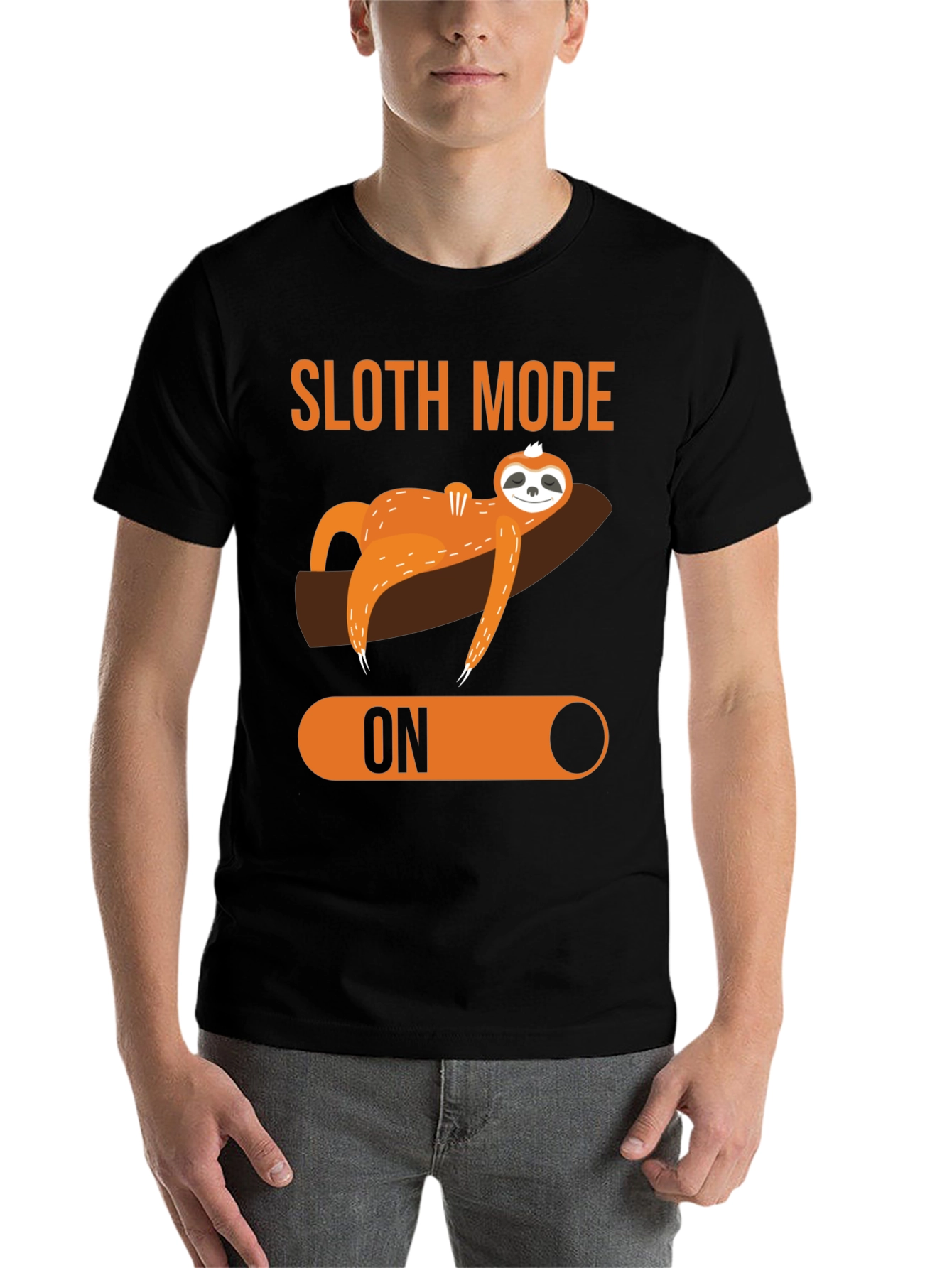 Black Sloth Mode ON Graphic T-Shirt view 7