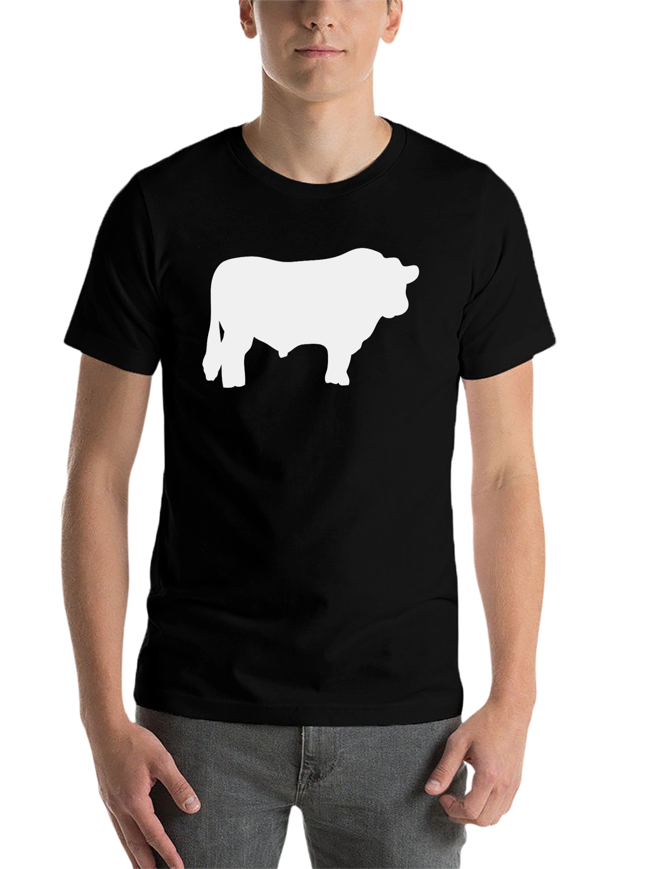 Black Bull Silhouette Graphic Tee - Black view 7