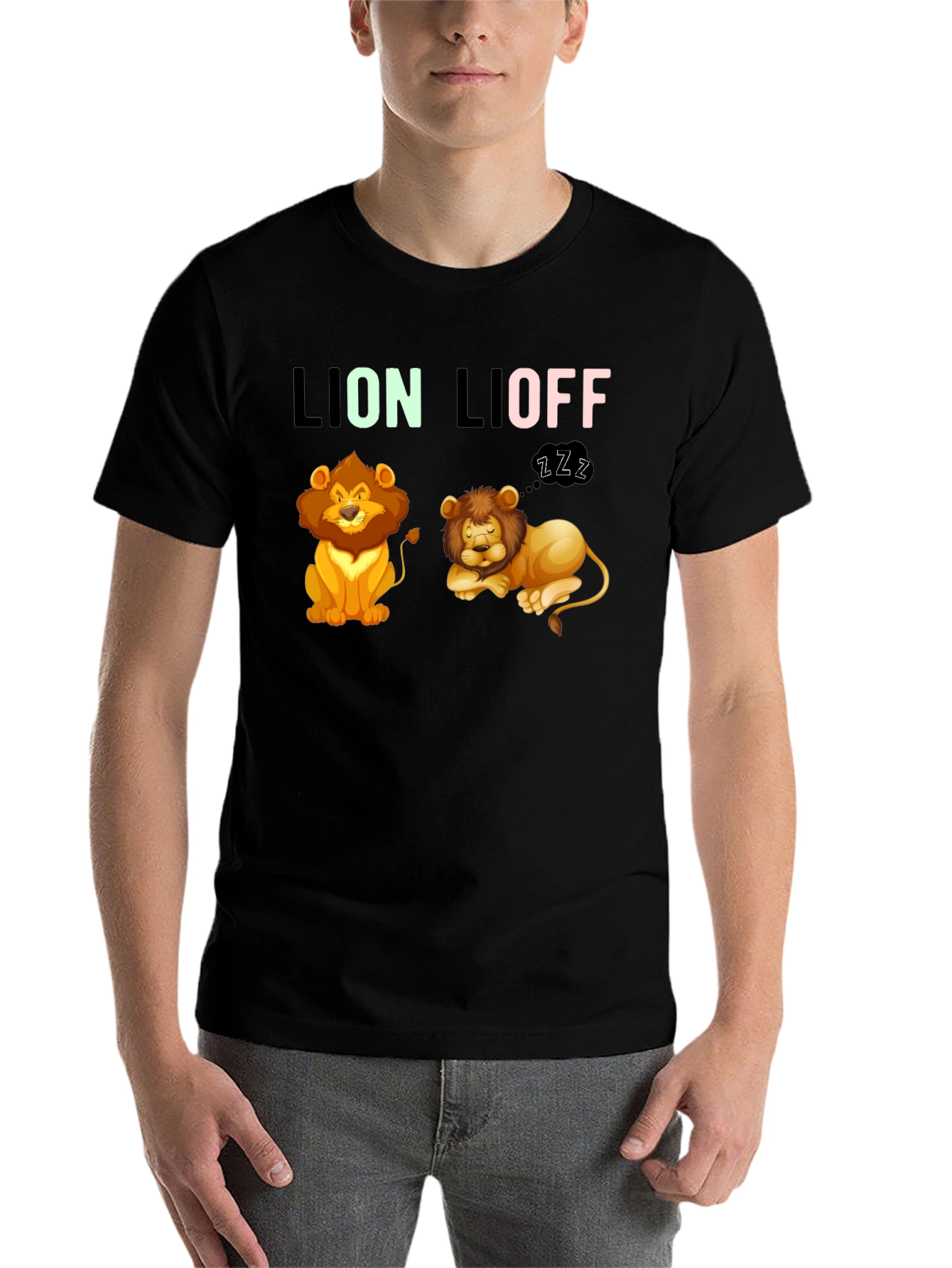 Black Lion Lioff T-Shirt - Funny Graphic Tee view 7