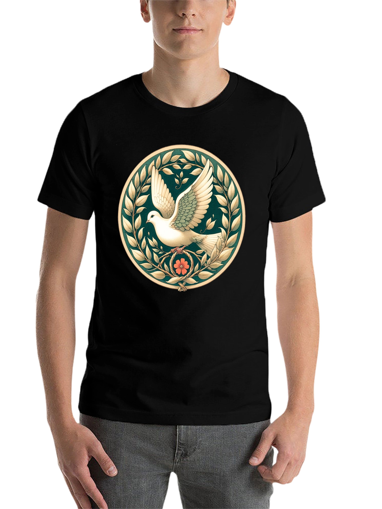 Black Dove & Laurel Graphic Tee - Peaceful Elegance view 7