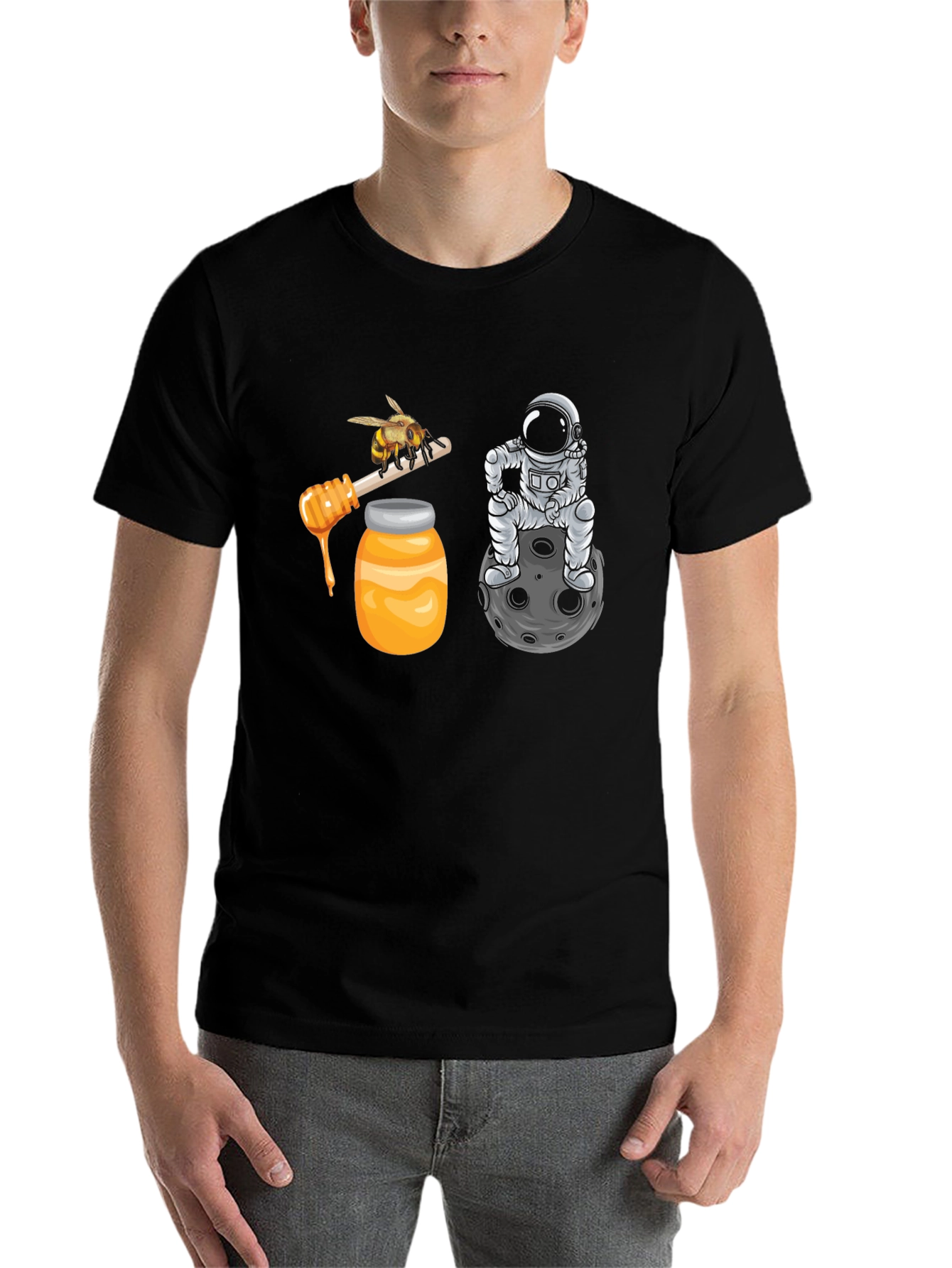 Black Astronaut Bee & Honey T-Shirt view 7