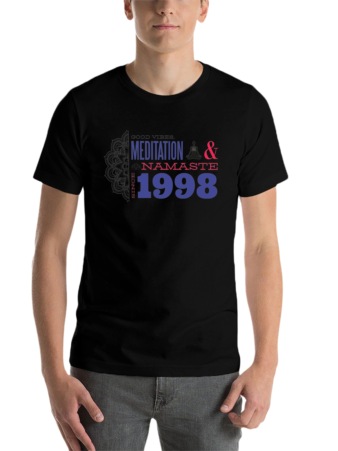 Black Meditation & Namaste T-Shirt - Since 1998 view 7
