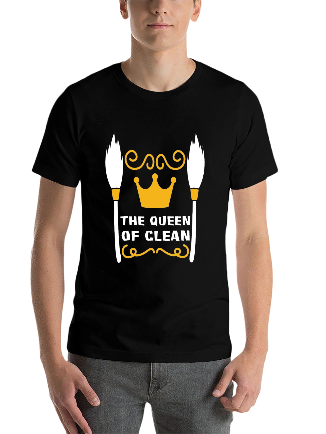 Black Queen of Clean T-Shirt - Funny Cleaning Shirt view 7