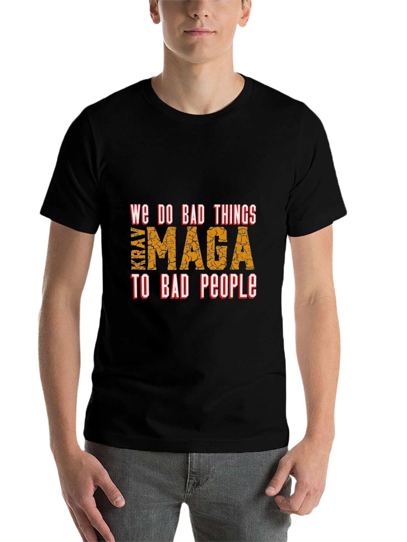 Black We Do Bad Things to Bad People MAGA T-Shirt view 7