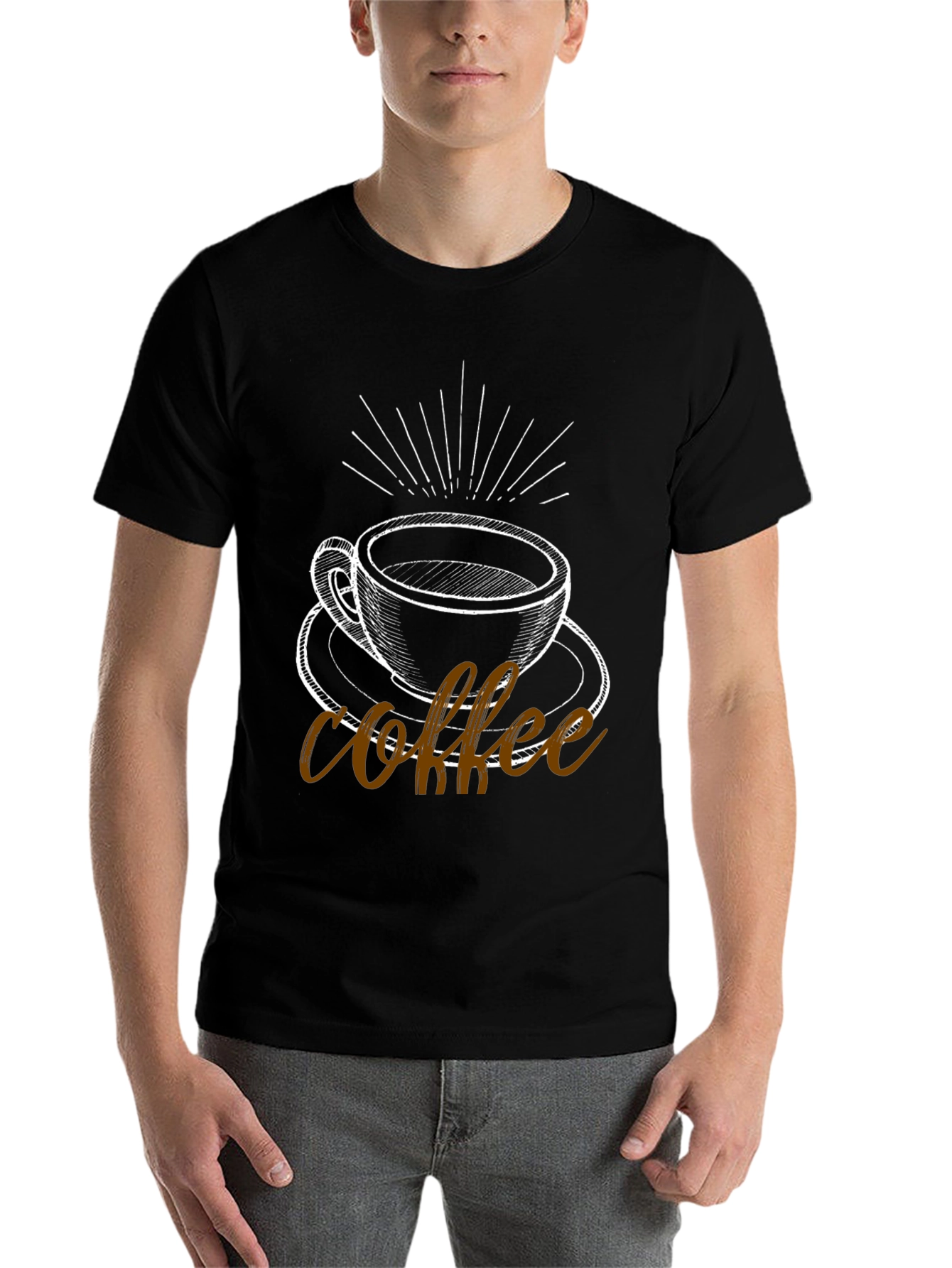 Black Coffee Graphic Tee - Black Cotton Blend T-Shirt view 7