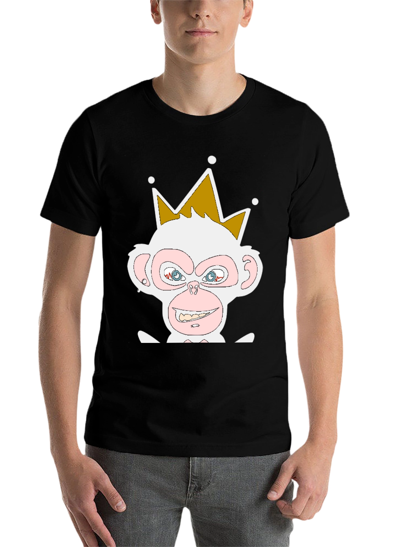Black King Monkey T-Shirt - Cartoon Ape Tee view 7