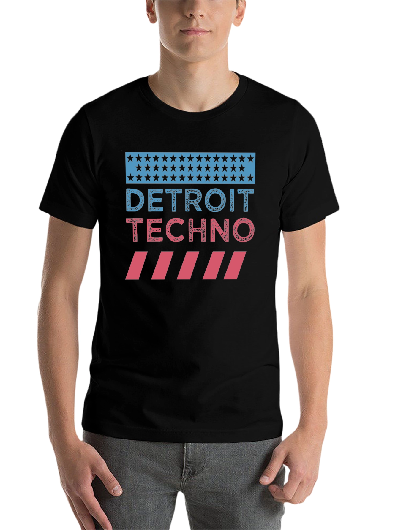Black Detroit Techno Graphic T-Shirt - Music Lover Tee view 7