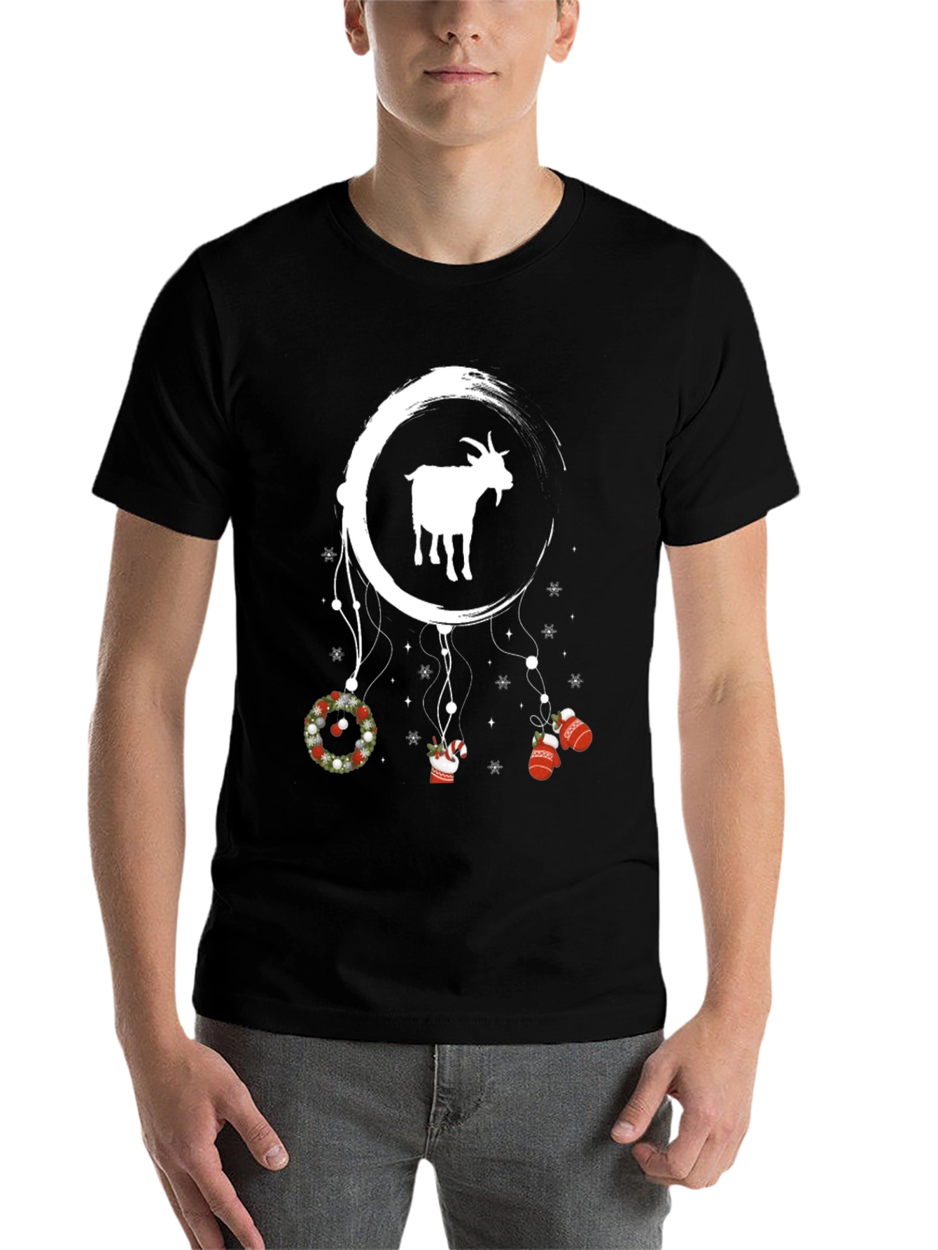 Black Goat Christmas Dreamcatcher T-Shirt view 7