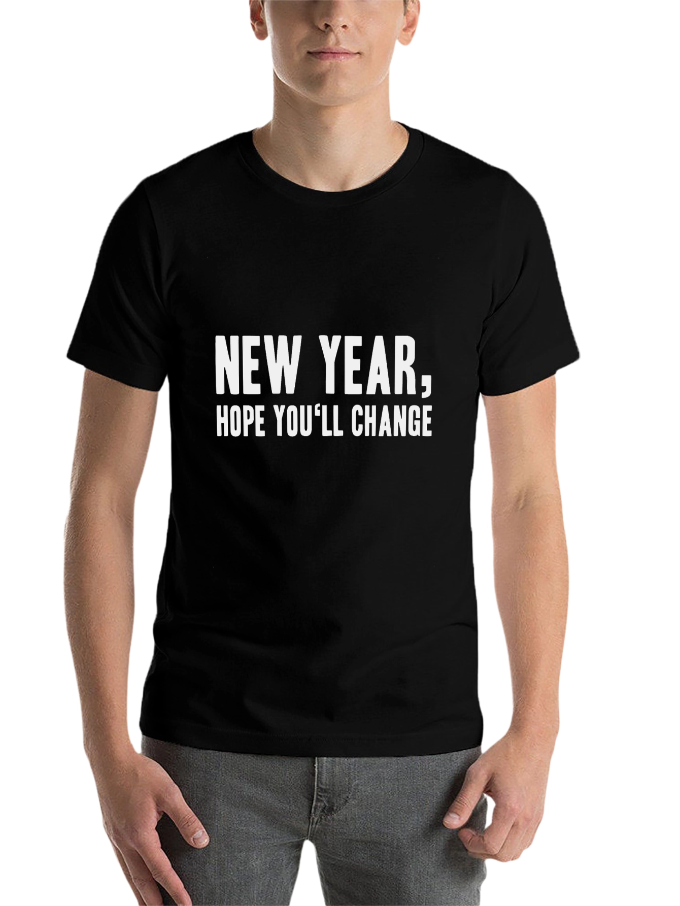 Black New Year Change T-Shirt - Funny Holiday Tee view 7