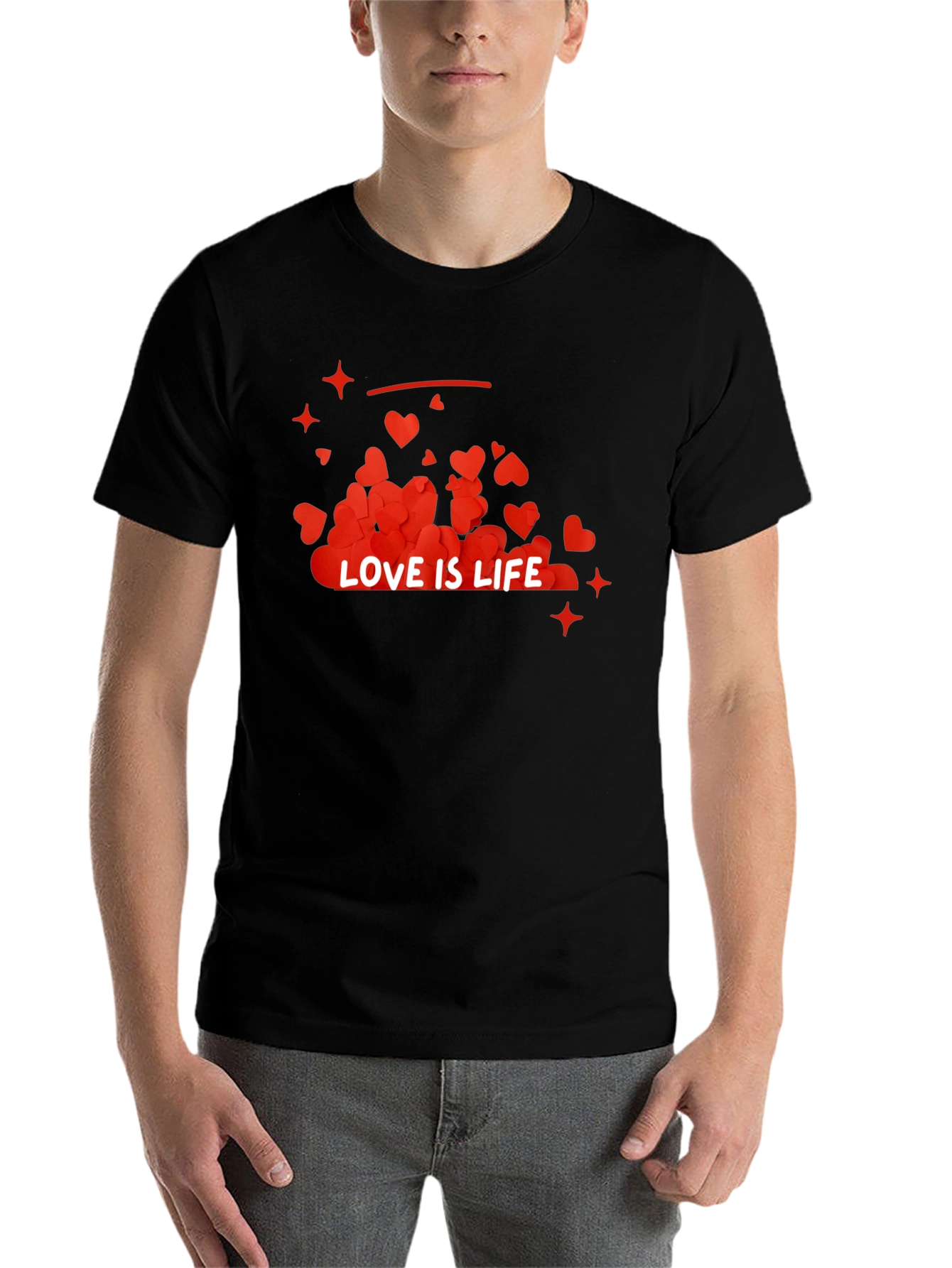 Black Love is Life Graphic Tee - Trendy Casual Wear view 7