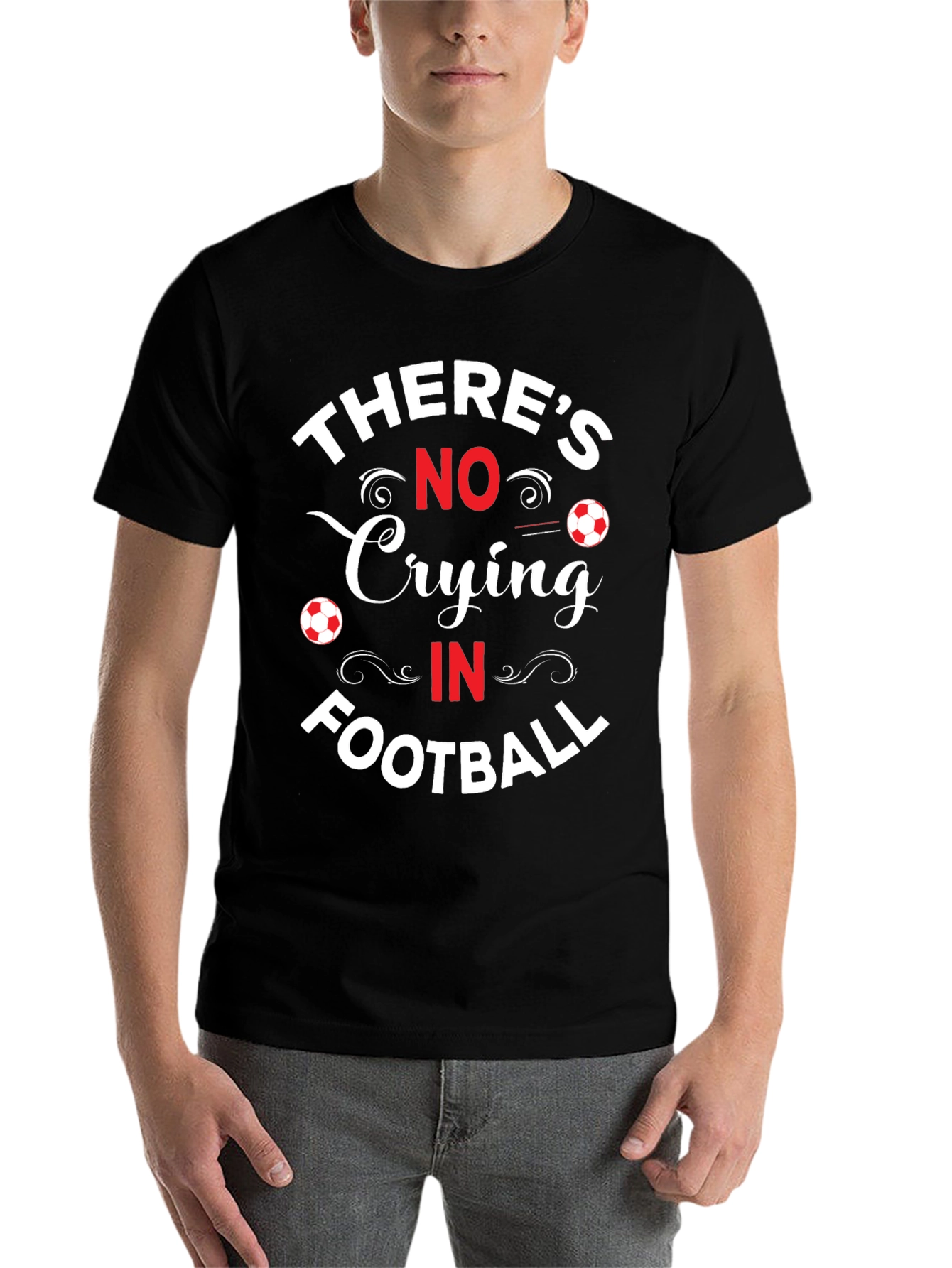 Black No Crying in Football Graphic T-Shirt view 7
