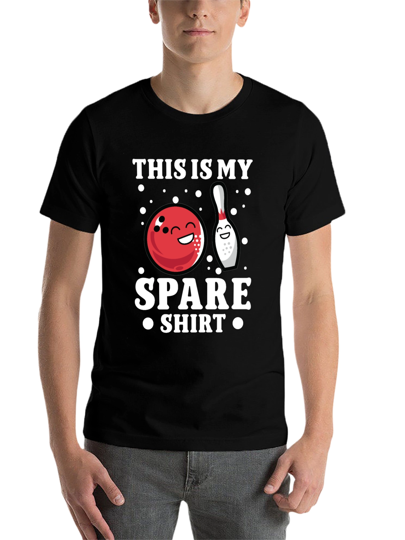 Black Bowling Spare Shirt - Funny Bowler T-Shirt view 7