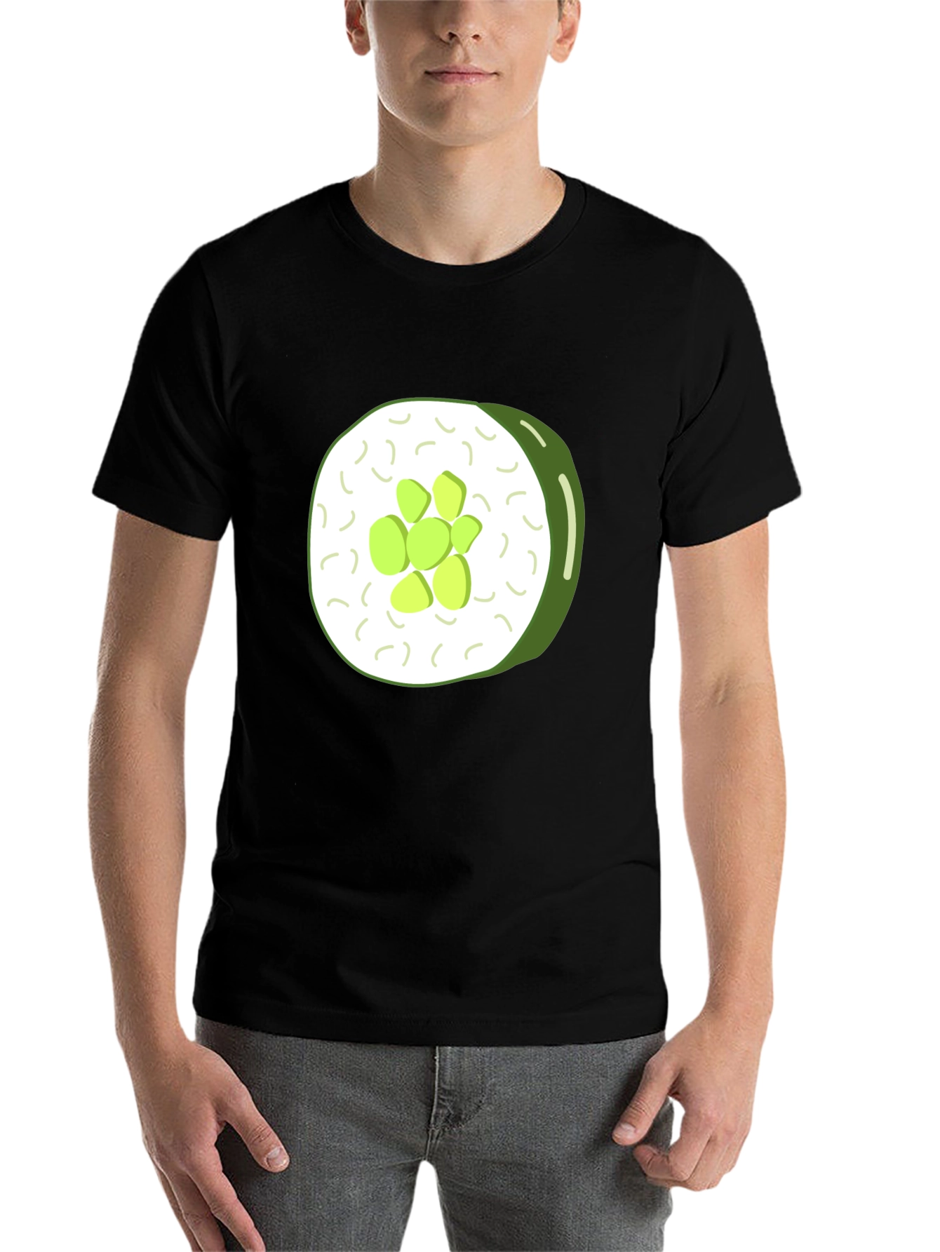 Black Sushi Roll Graphic Tee - Foodie T-Shirt view 7