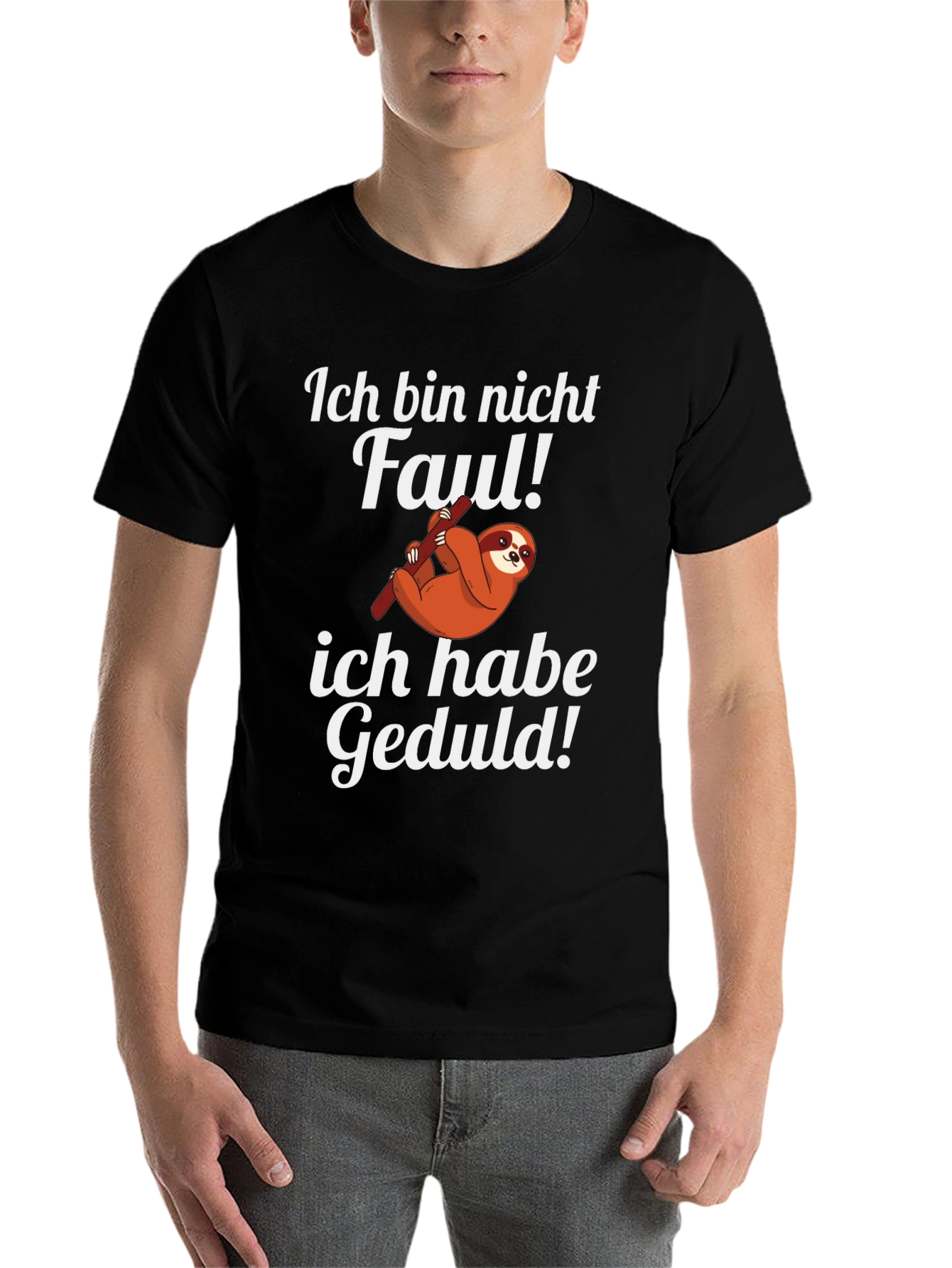 Black Ich Bin Nicht Faul T-Shirt Sloth Graphic Tee view 7