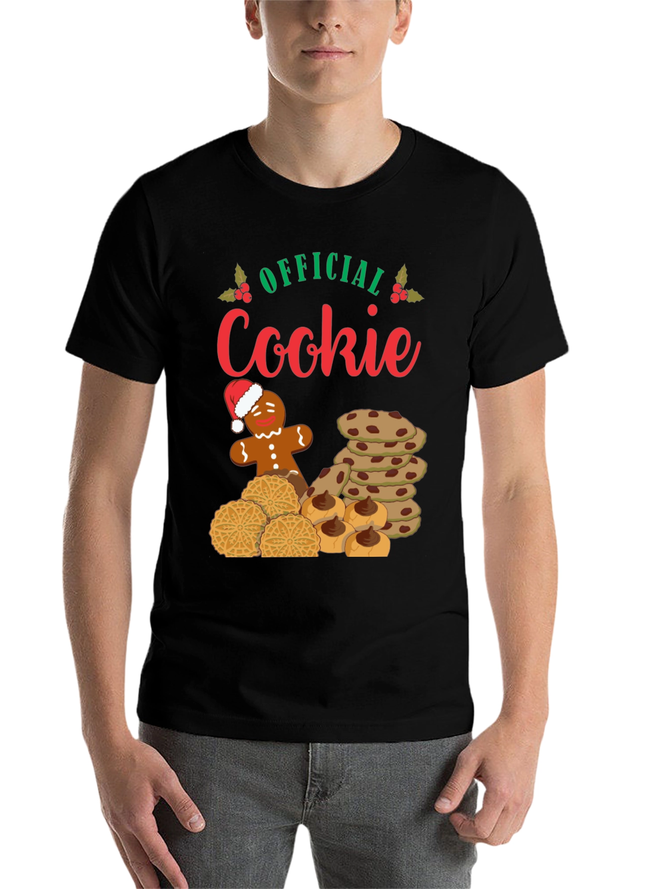 Black Official Cookie Christmas T-Shirt view 7