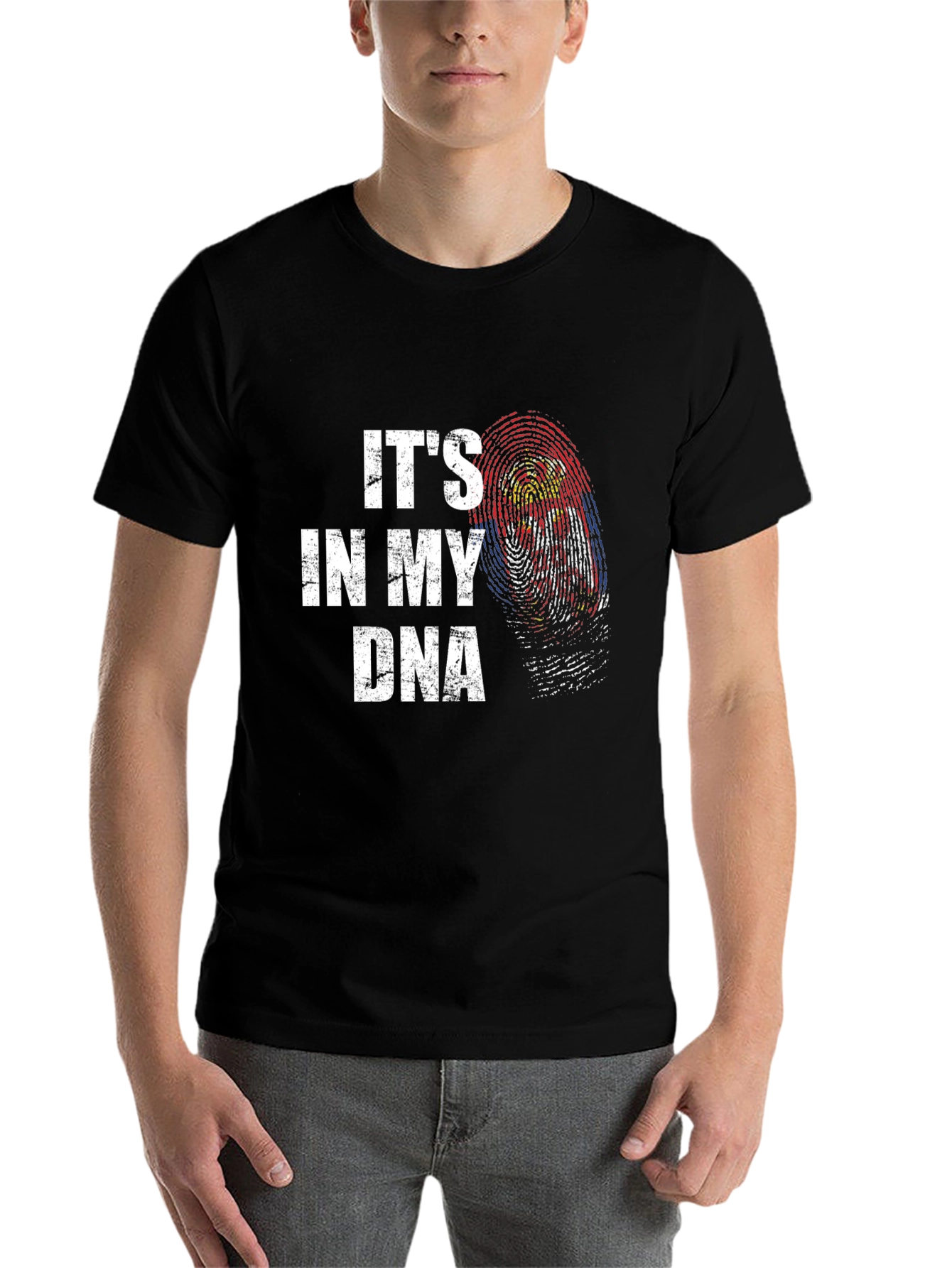 Black It's in My DNA Graphic Tee - Black Cotton T-Shirt view 7