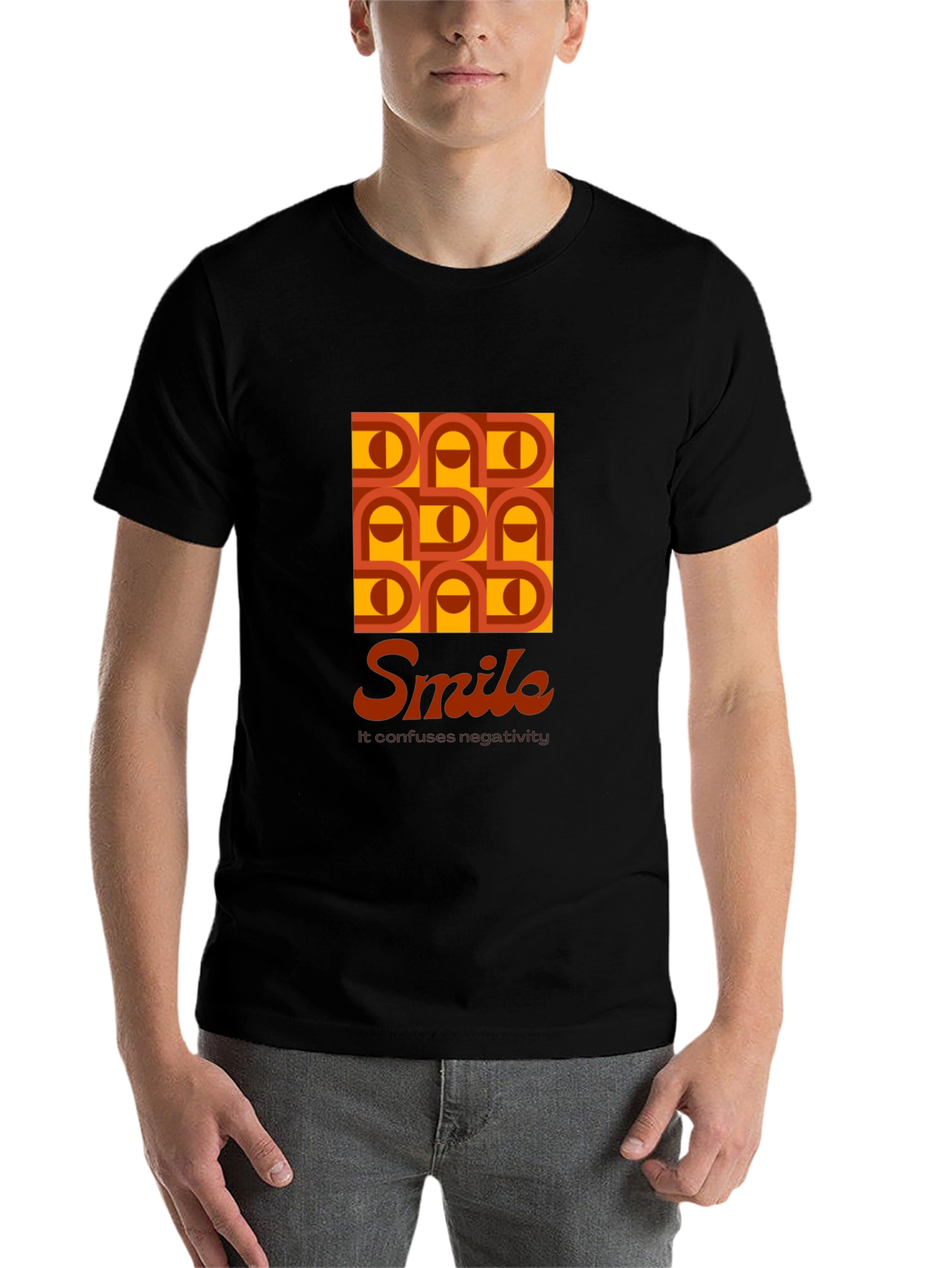Black Dad Smile Graphic T-Shirt - Retro Style, Soft Cotton view 7
