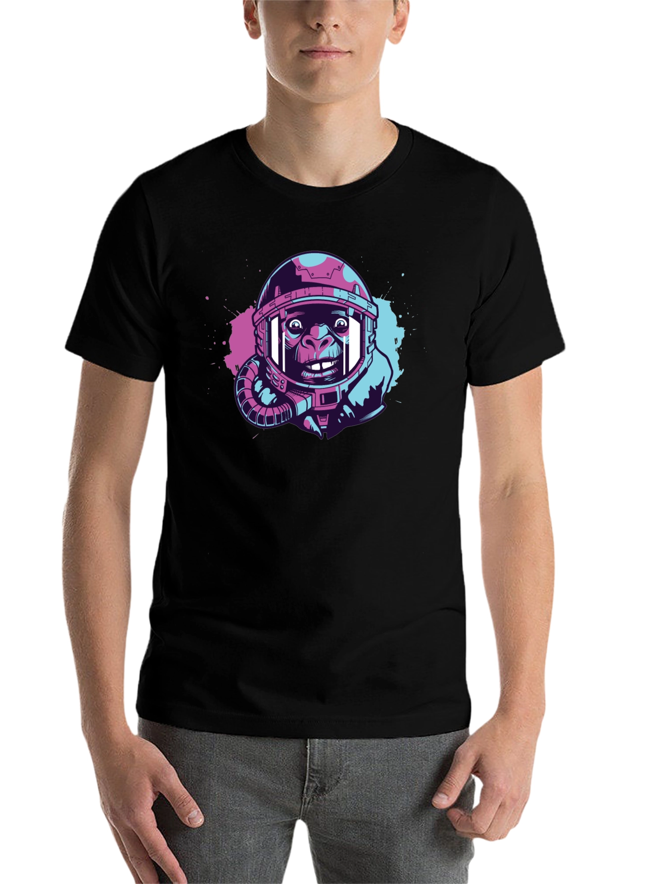 Black Ape Astronaut Graphic T-Shirt - Trendy Space Design view 7