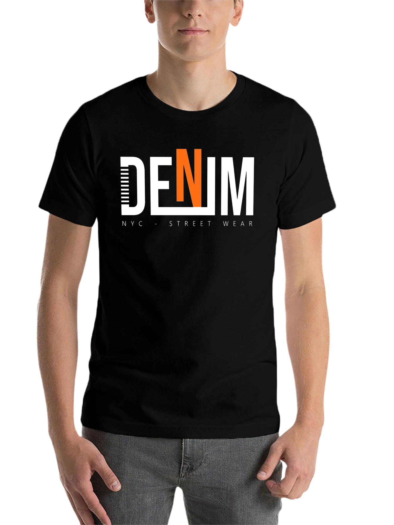 Black DENIM NYC Streetwear Graphic Tee - Black view 7