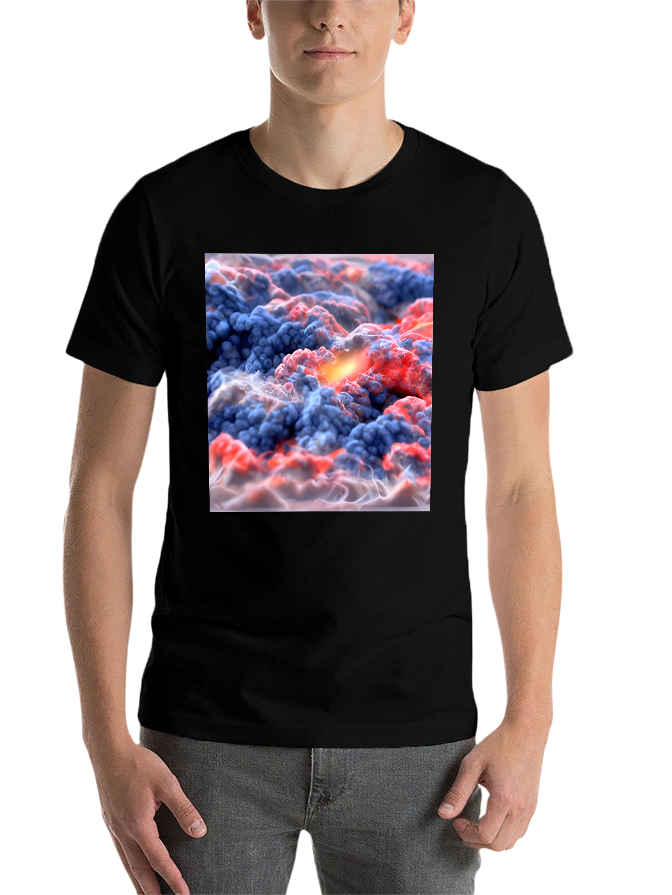 Black Abstract Cloudscape T-Shirt - Unique Graphic Tee view 7