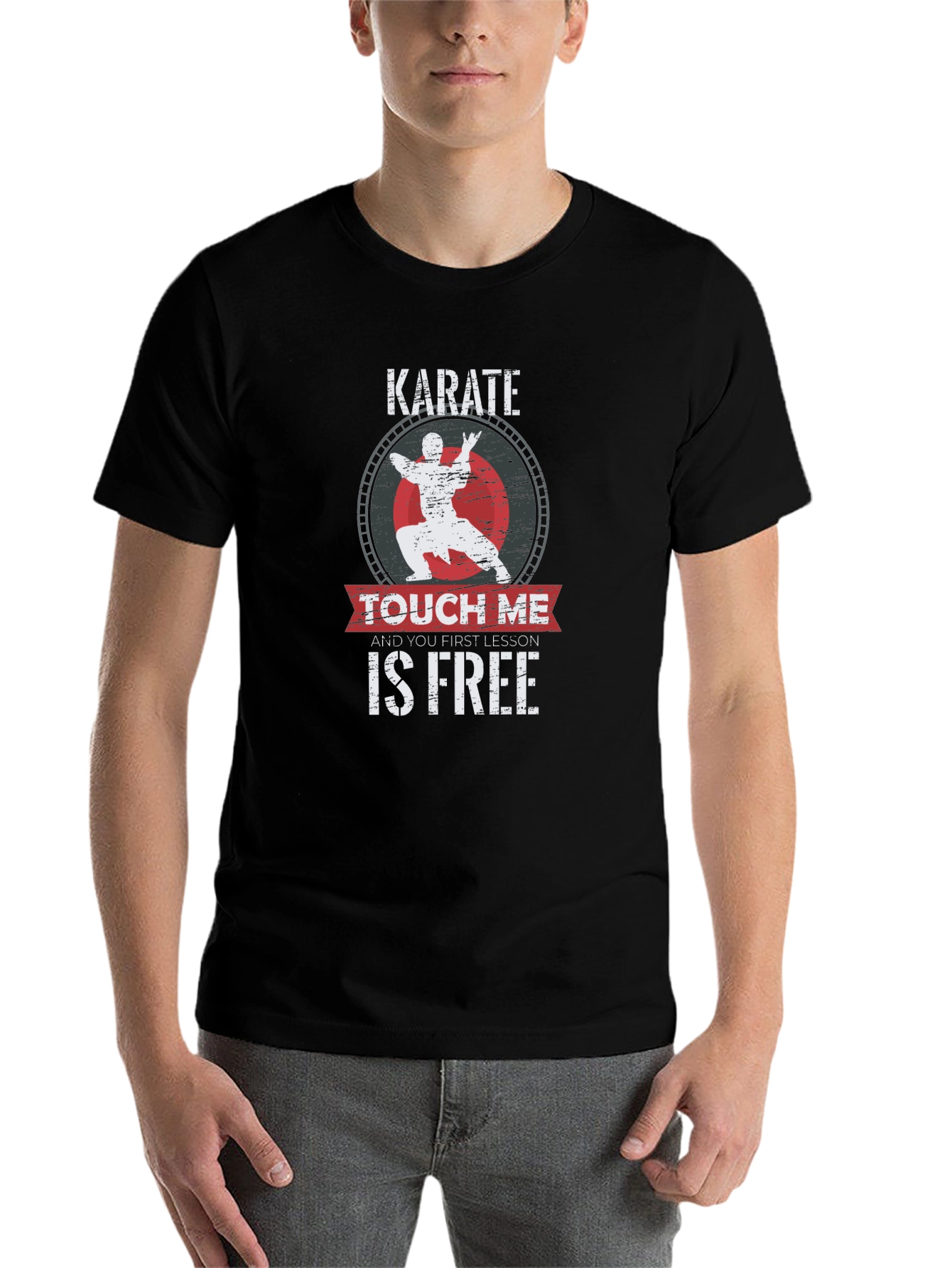 Black Karate Touch Me T-Shirt - Funny Martial Arts Tee view 7