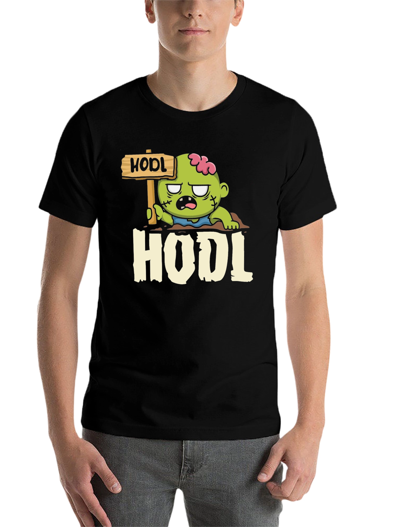 Black Zombie HODL T-Shirt - Crypto Investor Apparel view 7