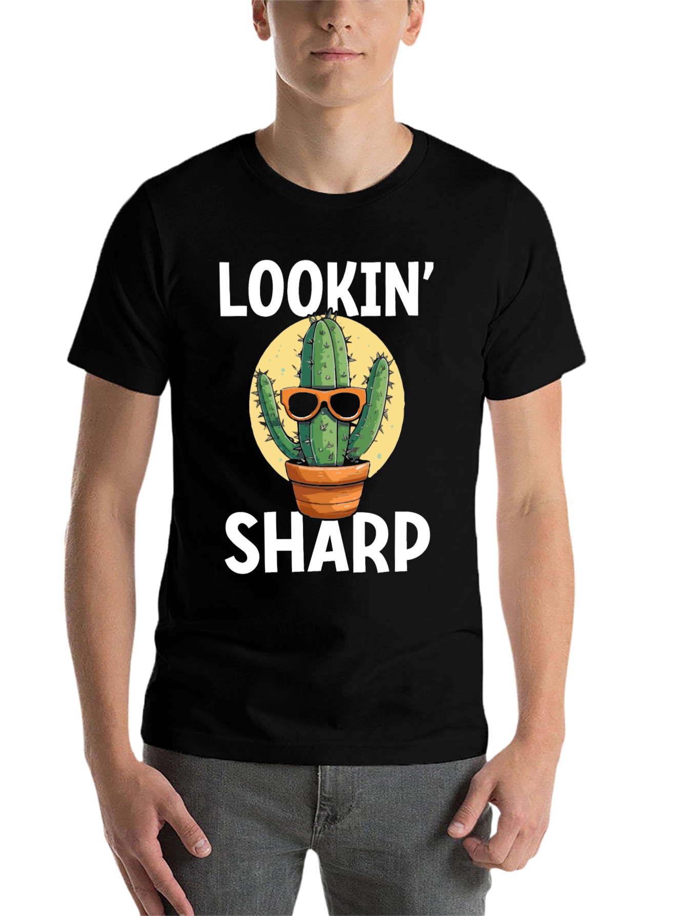 Black Lookin' Sharp Cactus Graphic T-Shirt view 7