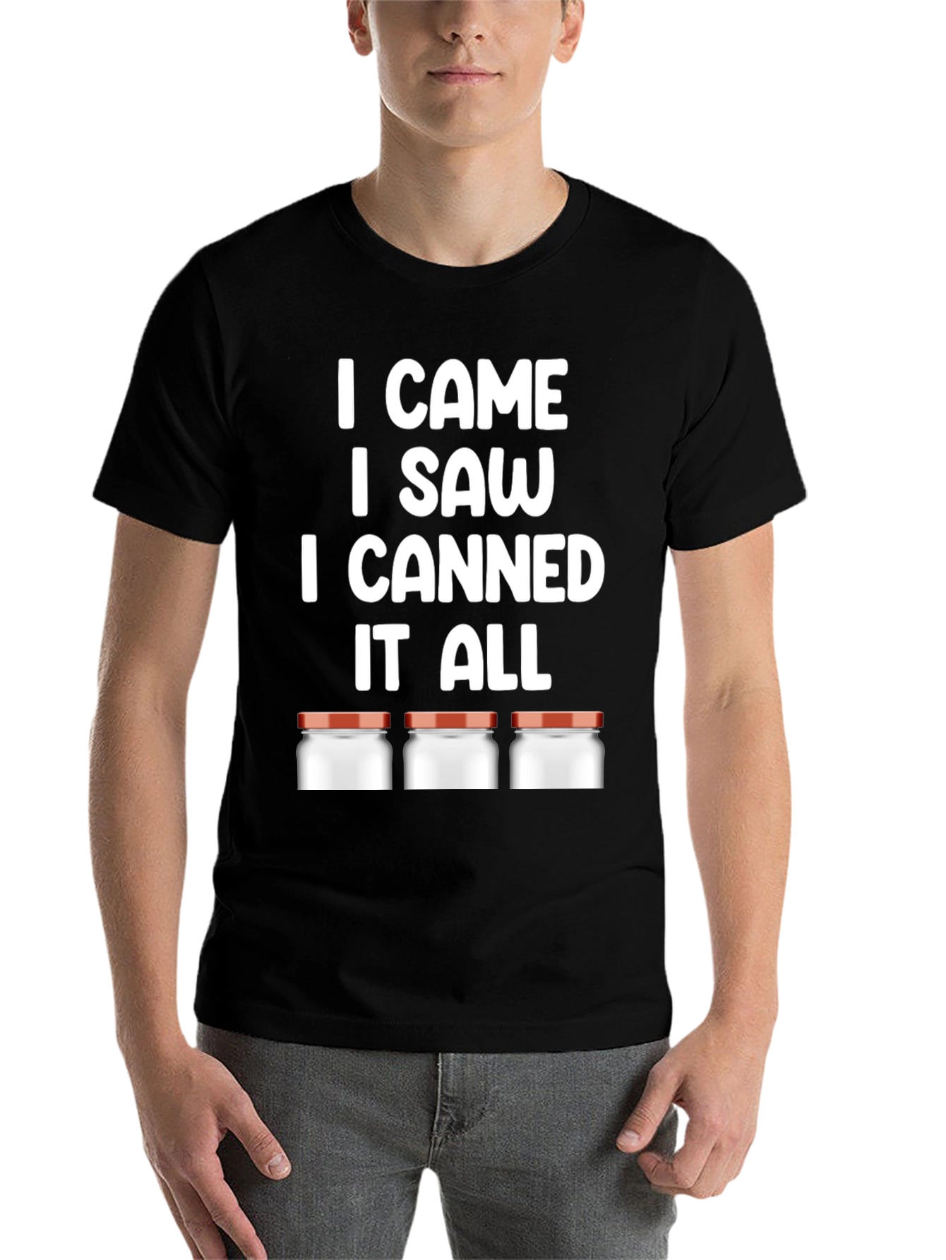 Black I CAME I SAW I CANNED T-Shirt view 7