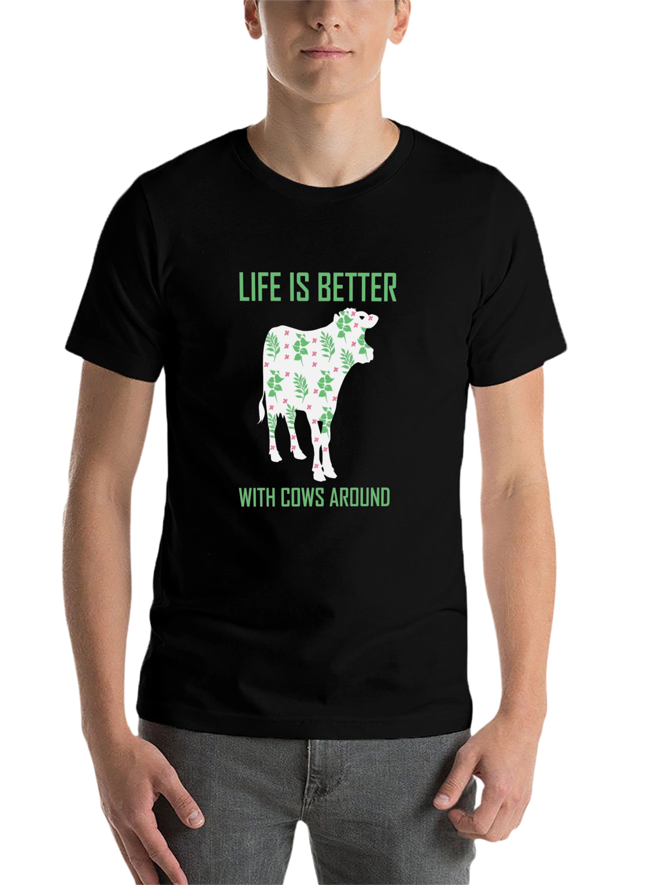 Black Life Is Better With Cows T-Shirt view 7