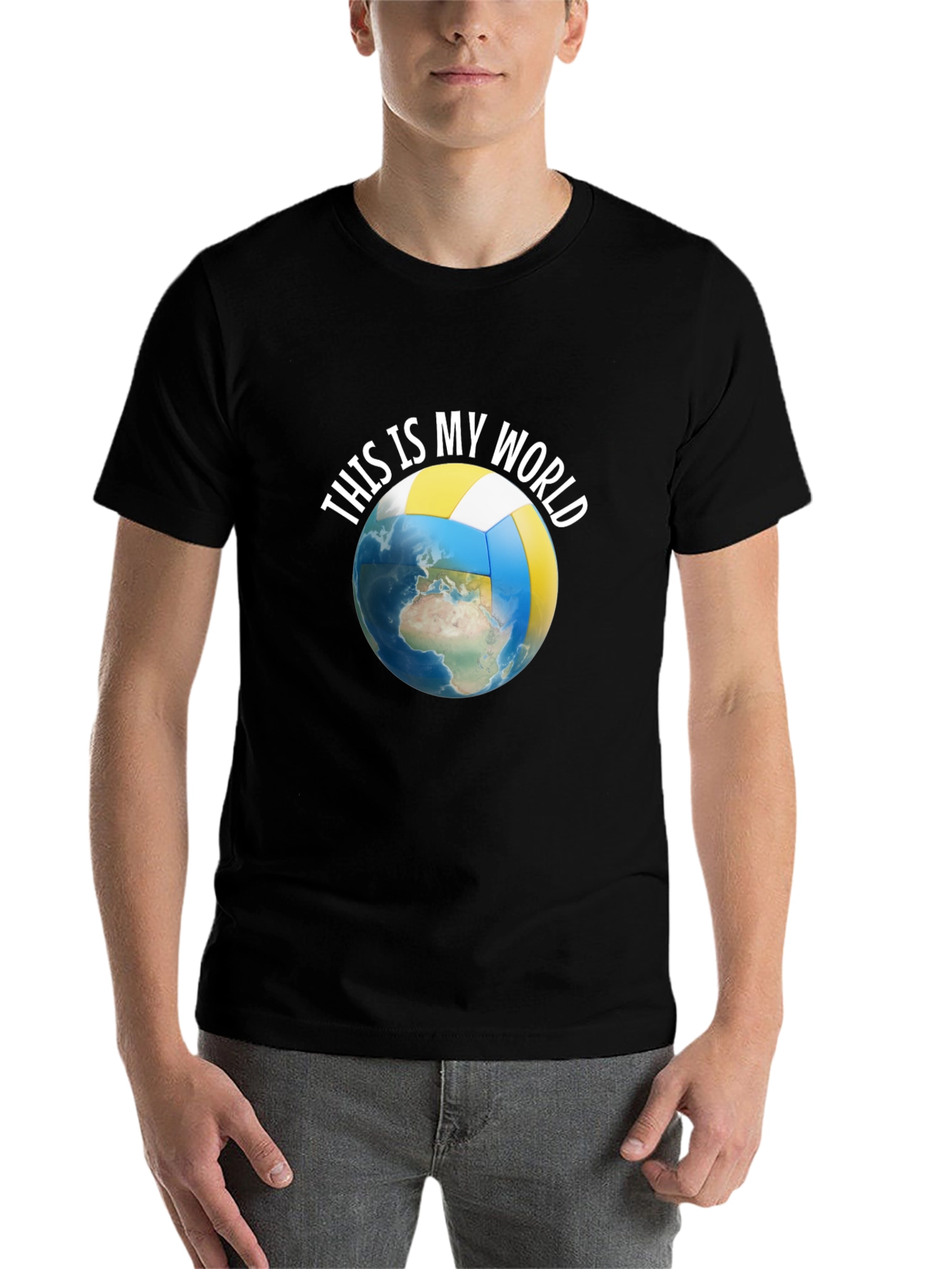 Black Volleyball World Graphic Tee view 7