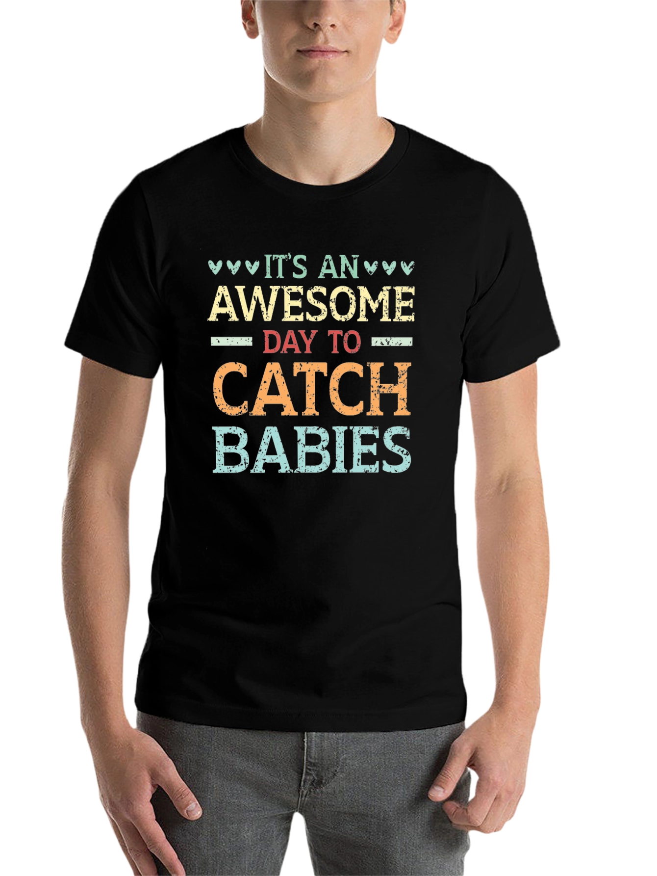Black Awesome Day to Catch Babies Graphic T-Shirt view 7