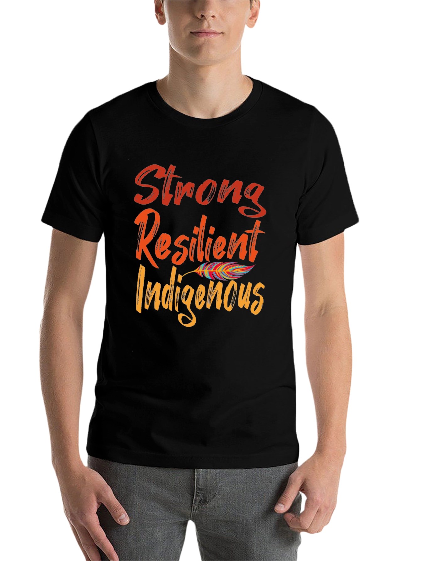 Black Strong Resilient Indigenous T-Shirt view 7