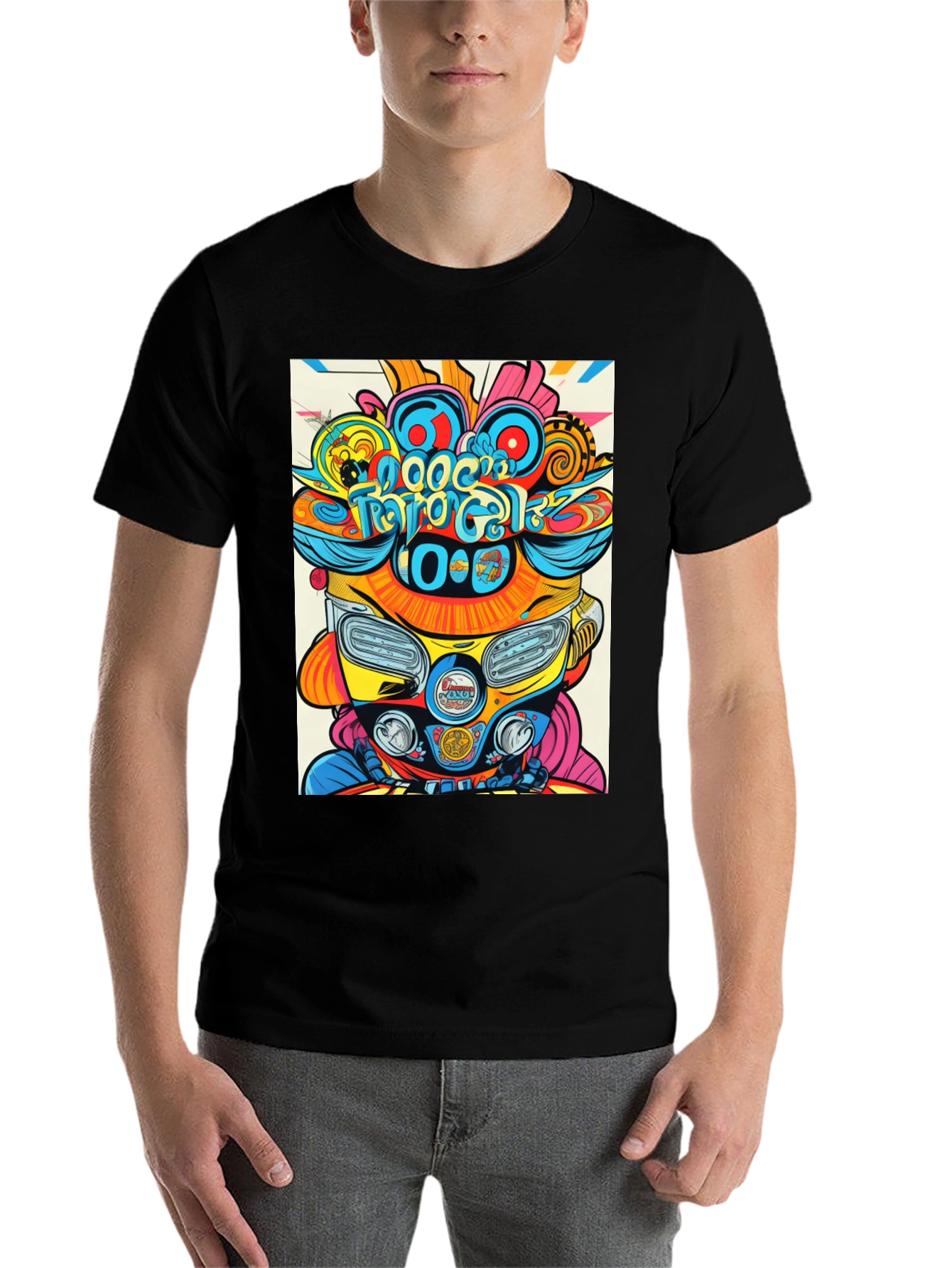 Black Psychedelic Scooter T-Shirt view 7